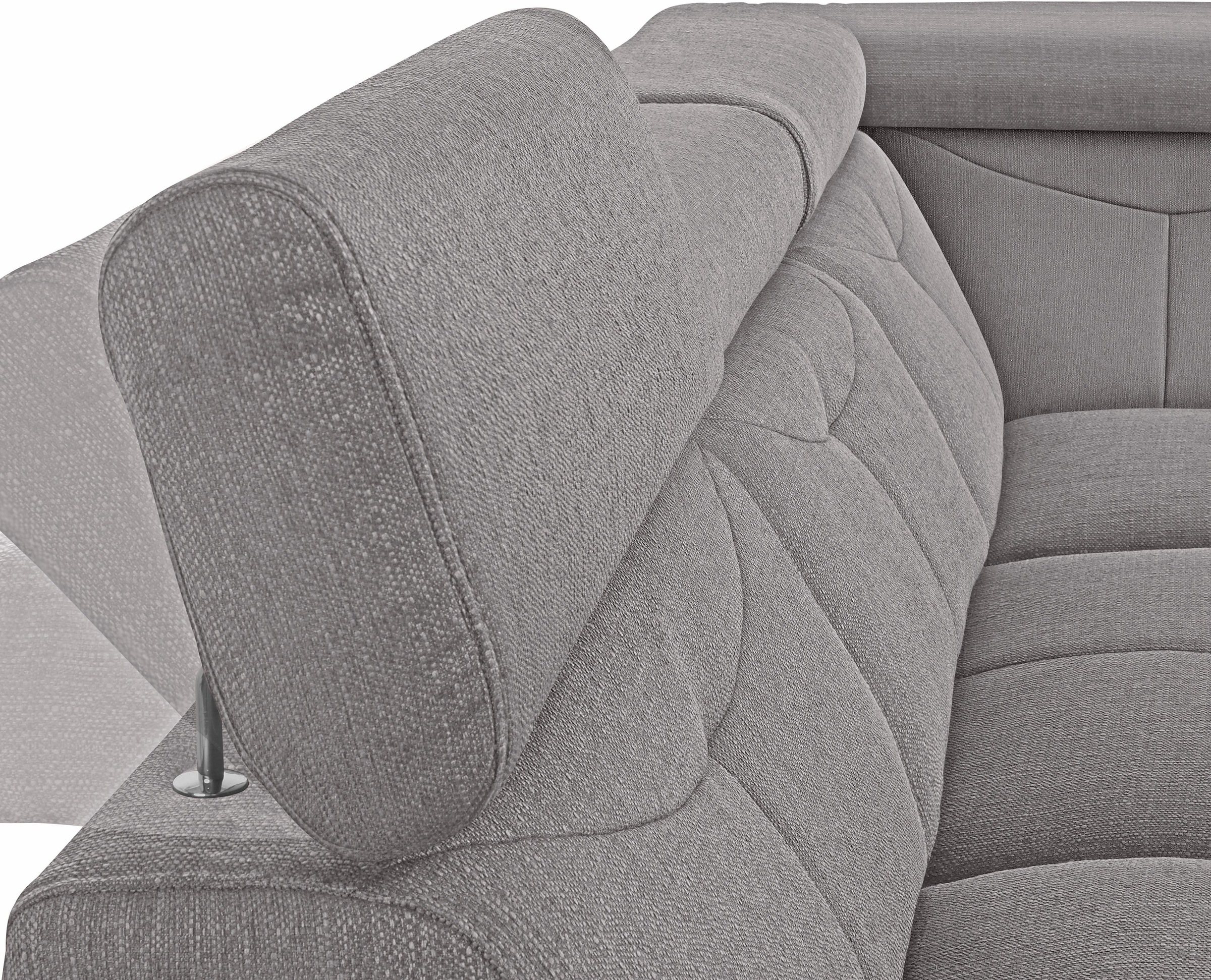 exxpo - sofa fashion Ecksofa »Spring, super bequem und komfortabel mit Armteil- und Kopfteilfunktion«, wahlweise mit Bettfunktion und Bettkasten, L-Form