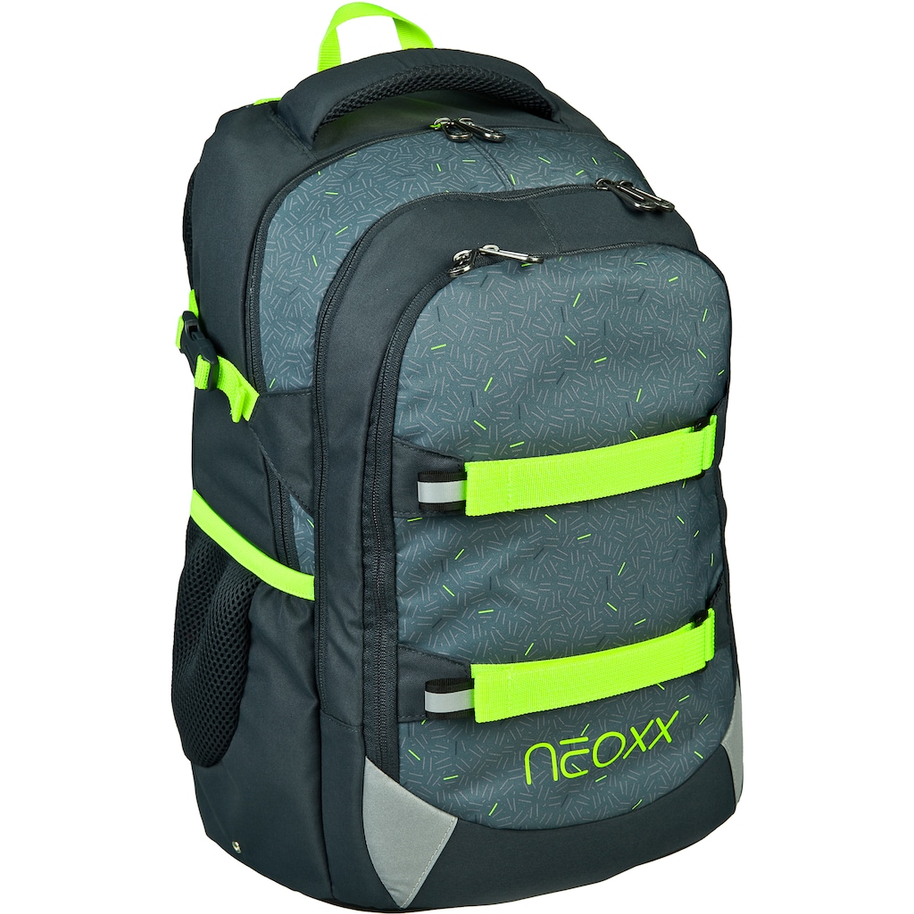 neoxx Schulrucksack »Active, Boom«, reflektierende Details, aus recycelten PET Flaschen