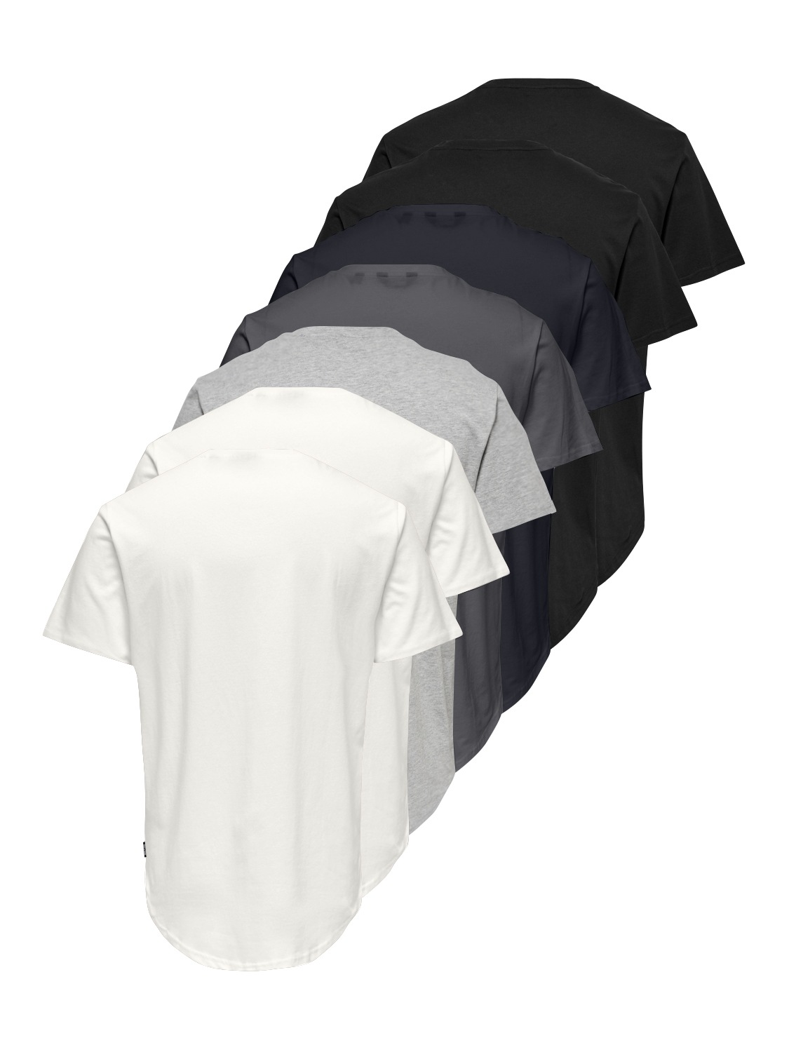 Thumbnail - ONLY & SONS Rundhalsshirt "ONSMATT LONGY SS TEE 7-PACK" Packung, 7 tlg. Baumwolle, relaxed fit