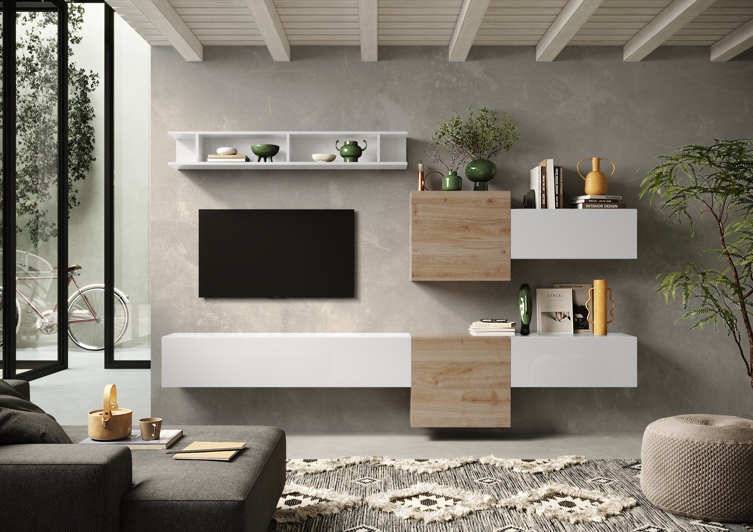 Home affaire Wohnwand "Infinity, 6tlg. Breite 262 cm, Höhe variabel, Schrankwand, Anbauwand"