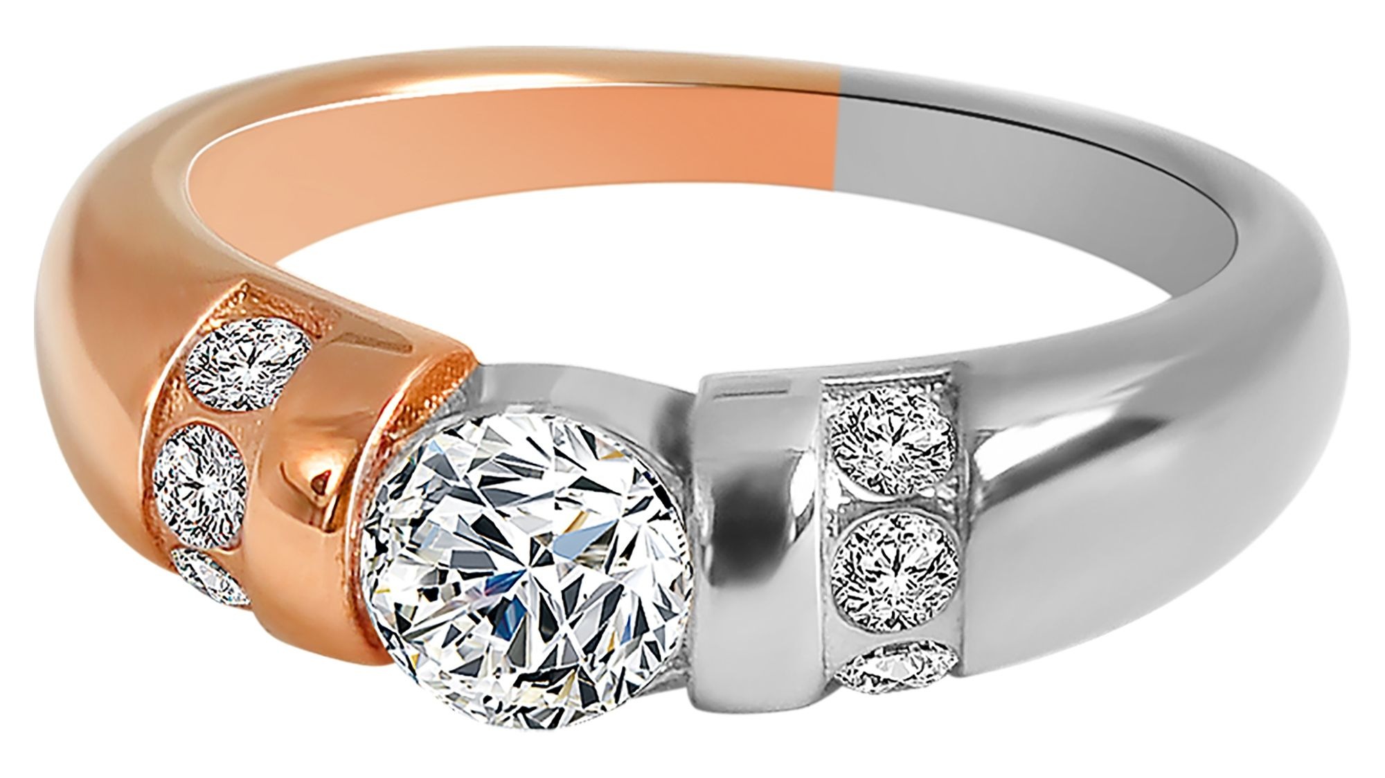 Fingerring ADELIA´S "Damen Ring aus Edelstahl mit Strass Steinchen" Gr. 48, silber, Fingerringe, Damen, 48, Edelstahl, Fingerring 3