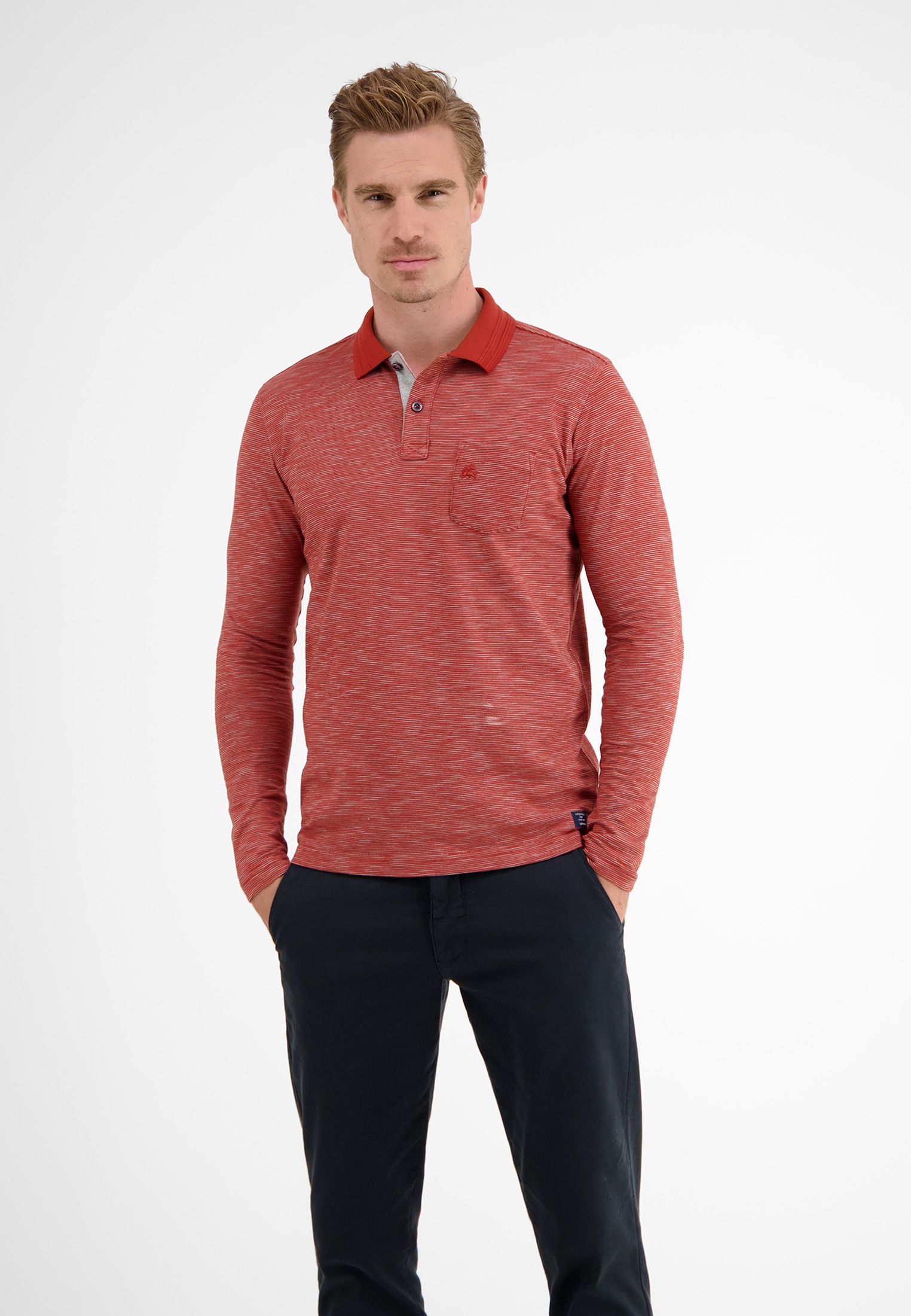 LERROS Poloshirt »LERROS Langarmpolo mit Fineliner-Streifen«