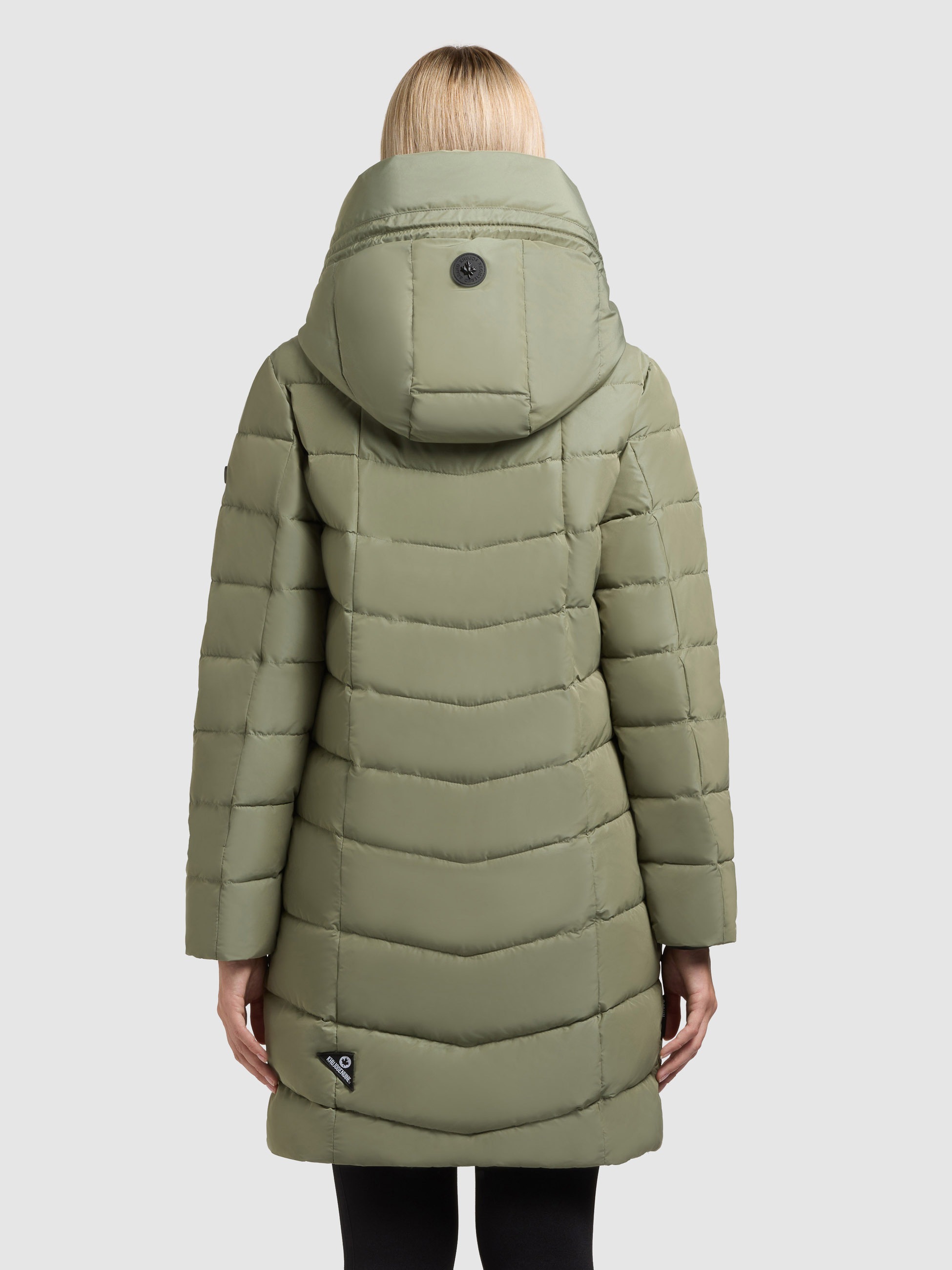 Steppmantel KHUJO "VARE", Damen, Gr. L, muted grün, 100% Polyester, unifarben, eingesetzt elastischer Bund mit Windstopper, Mäntel Steppmantel 3
