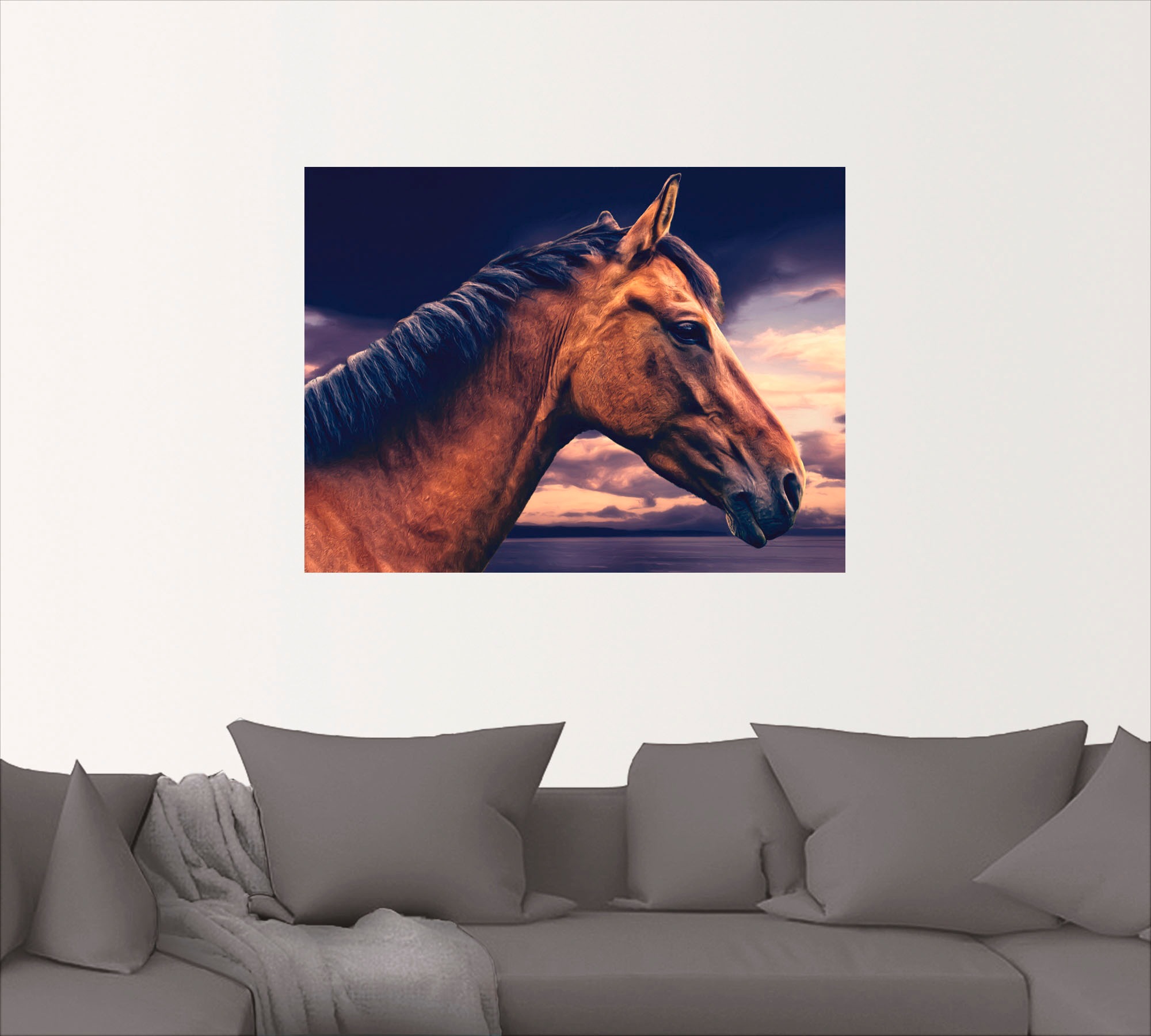 Artland Wandbild »Pferd am Meer«, Haustiere, (1 St.), als Leinwandbild, Wandaufkleber in verschied. Größen
