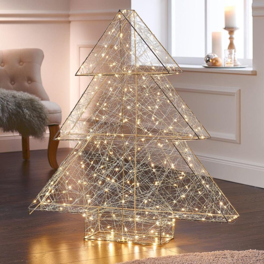 Schneider LED Baum »3D-Modern Art, Weihnachtsdeko«, Warmweiß, Höhe 98 cm, Metall