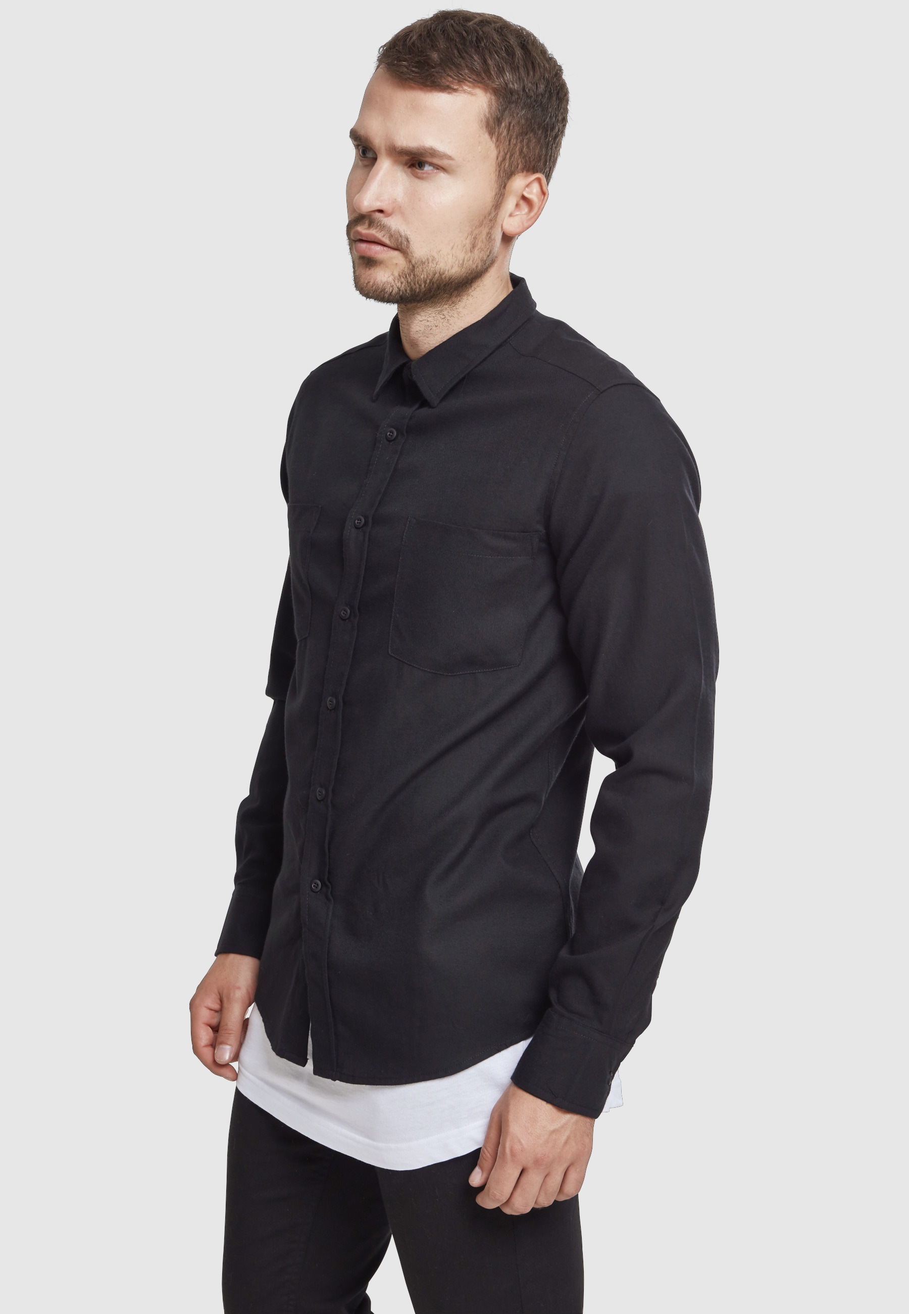 URBAN CLASSICS Kurzarmshirt »Urban Classics Herren Checked Flanell Shirt« 1 Stk.