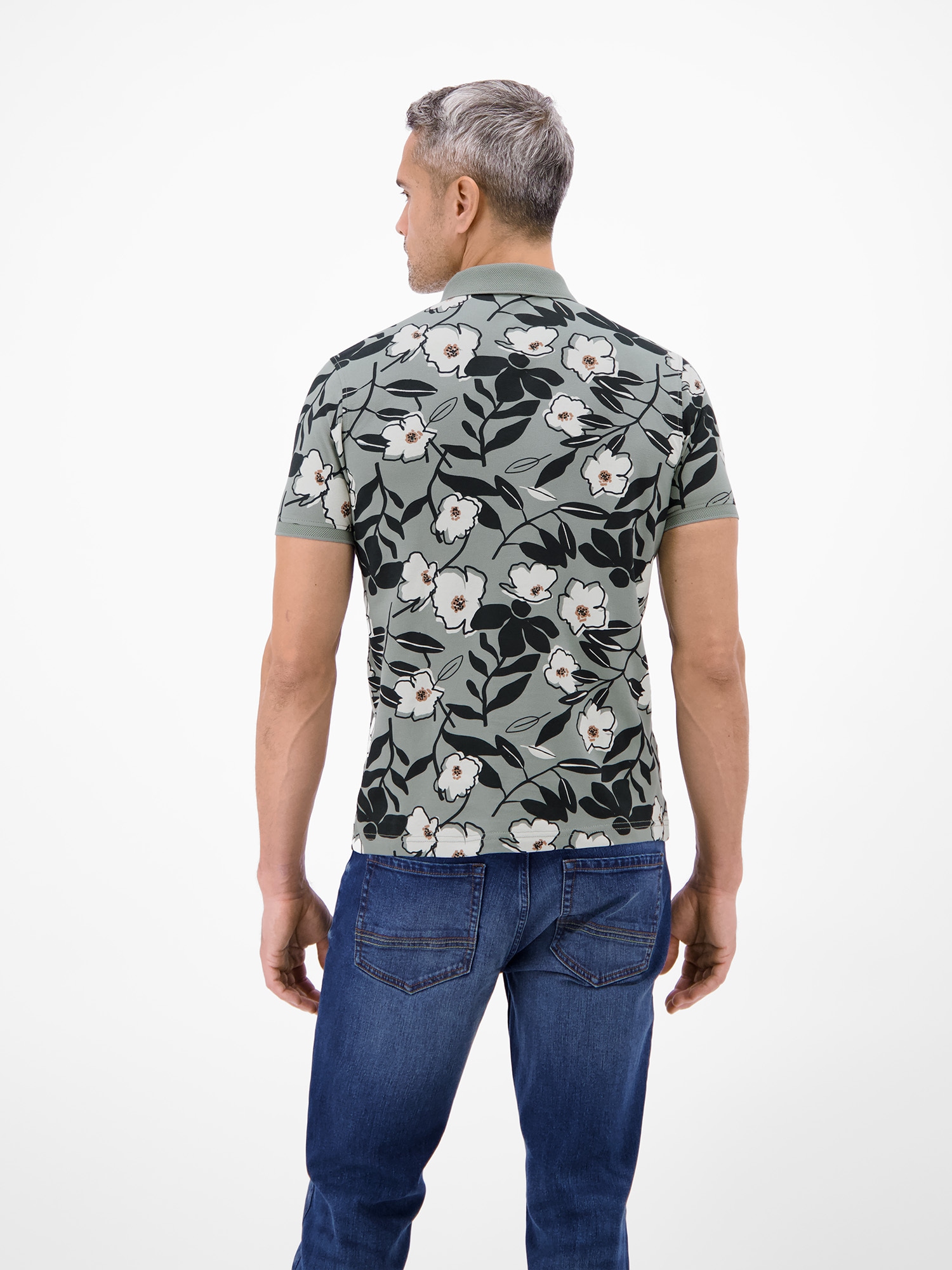 LERROS Poloshirt »Poloshirt mit floralem Print aus 100% Baumwolle«