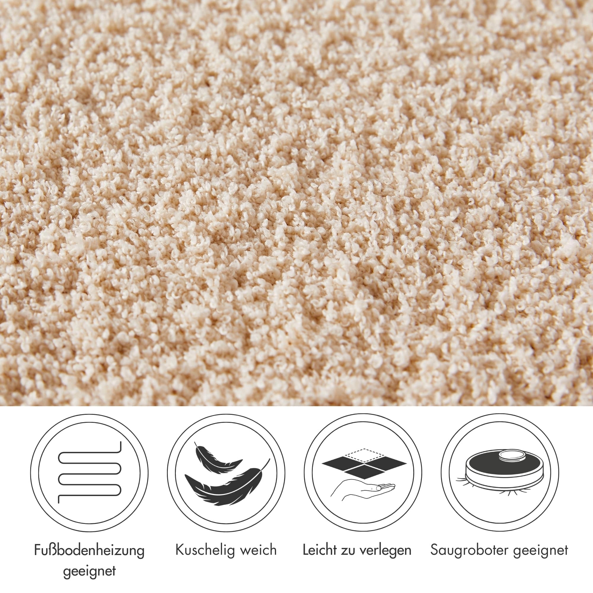 ANDIAMO Softness Velours Carpet beige 400x700cm 2