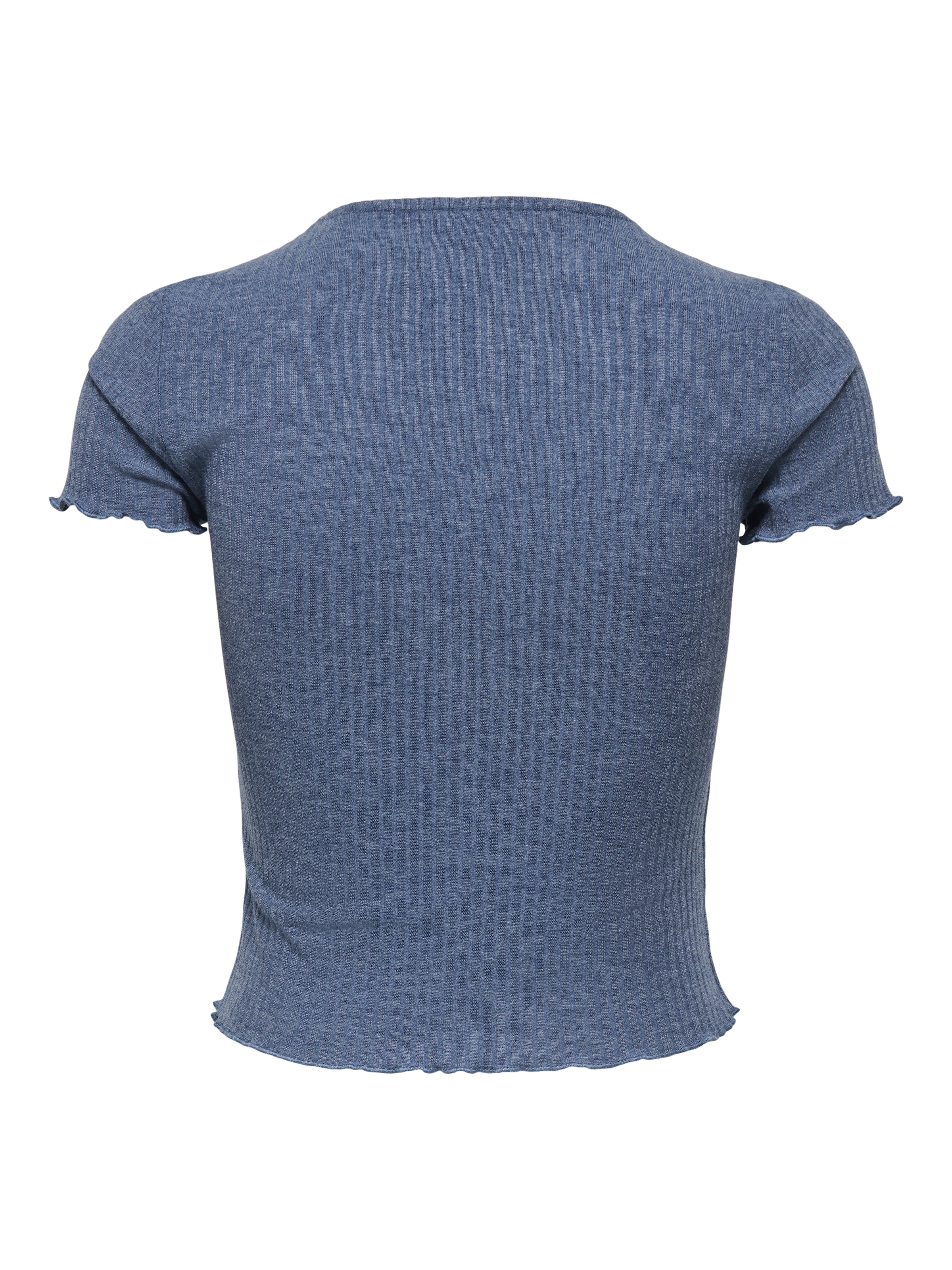 ONLY Rundhalsshirt »ONLEMMA S/S SHORT TOP NOOS JRS« Rundhals, modisch, regular fit, gewellter Abschluss, unifarben