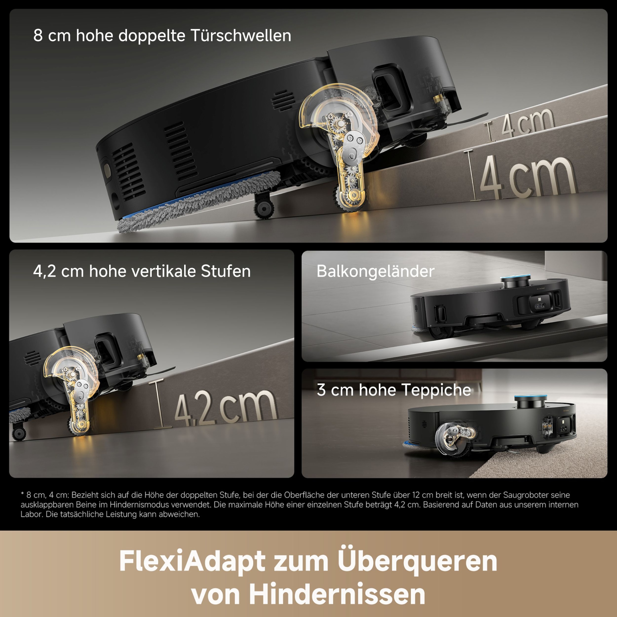 Dreame Saugroboter »mit Wischfunktion Matrix 10 Ultra« Mop-Wechsel, drei Reinigungsmittel, überwindet Hindernisse, 30.000 Pa
