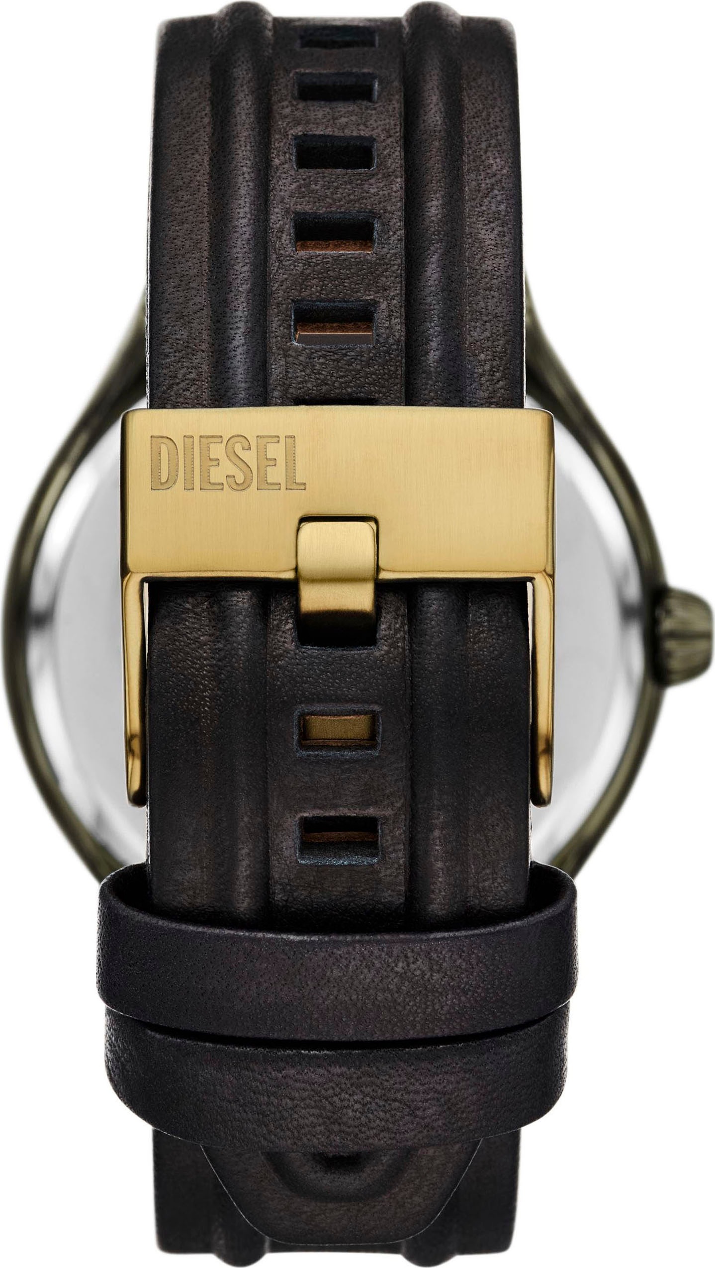 Diesel Quarzuhr »STREAMLINE«, Armbanduhr, Herrenuhr, Lederarmband, analog