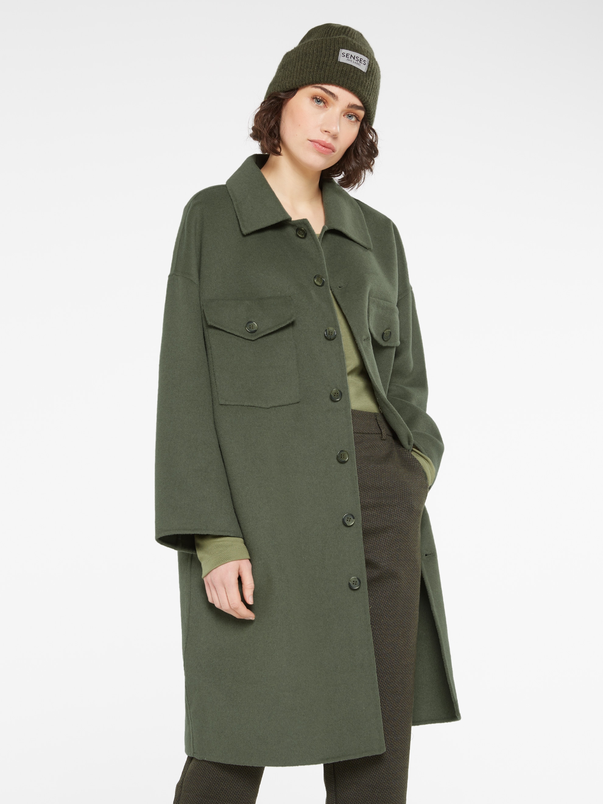 SENSES.THE LABEL Langjacke ohne Kapuze mit Brusttaschen