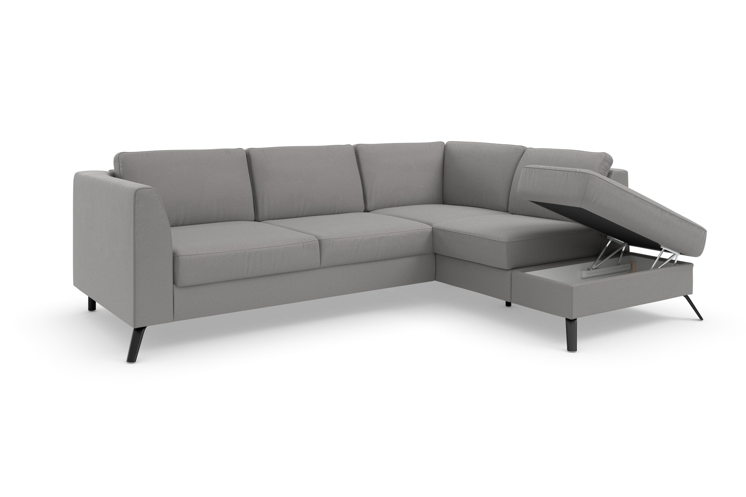 sit&more Ecksofa »Olsen L-Form«, inklusive Sitztiefenverstellung, wahlweise mit Bettfunktion, 15cm hoch