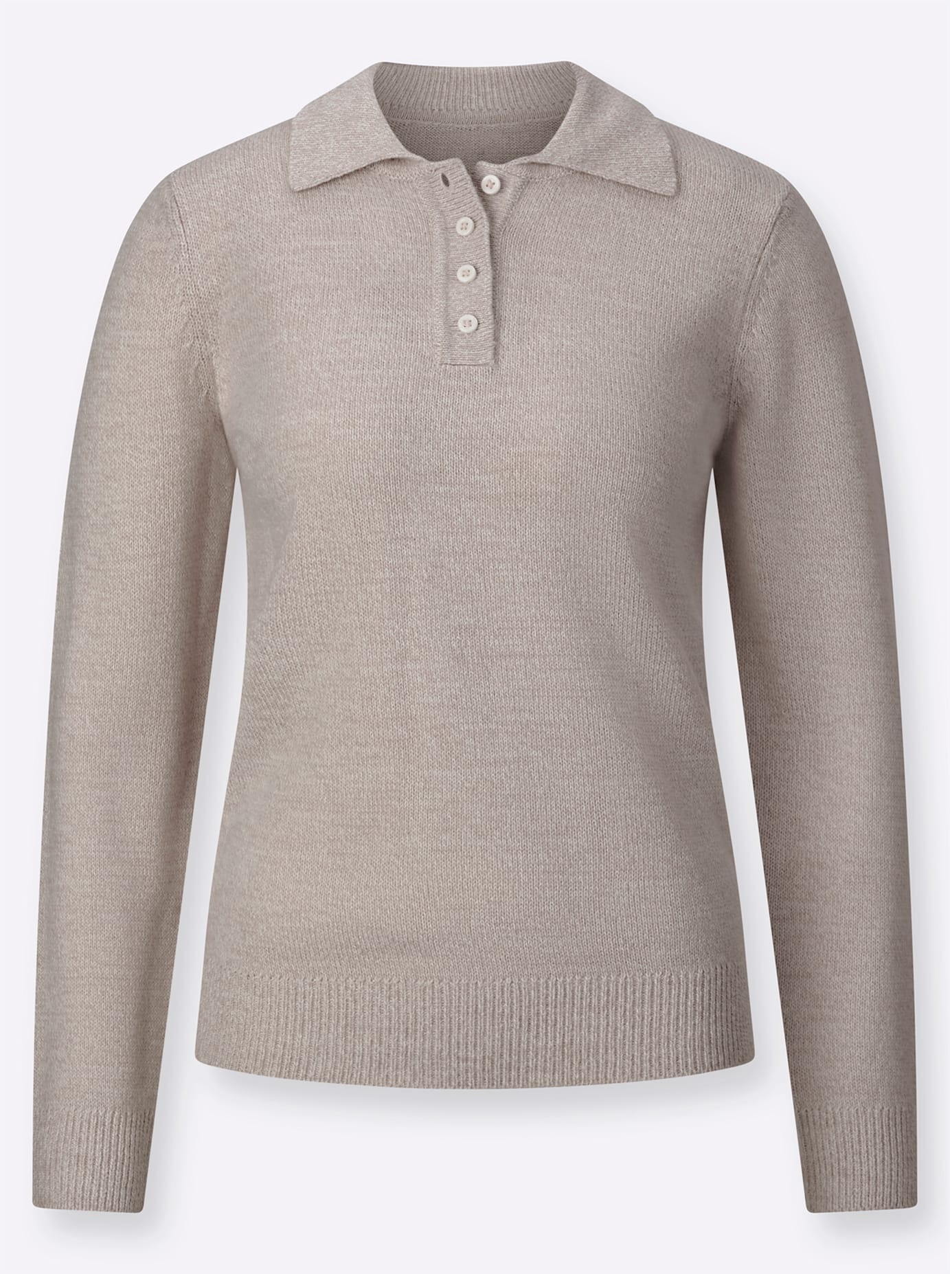 Damen Polokragenpullover Grau Gr. 44 2