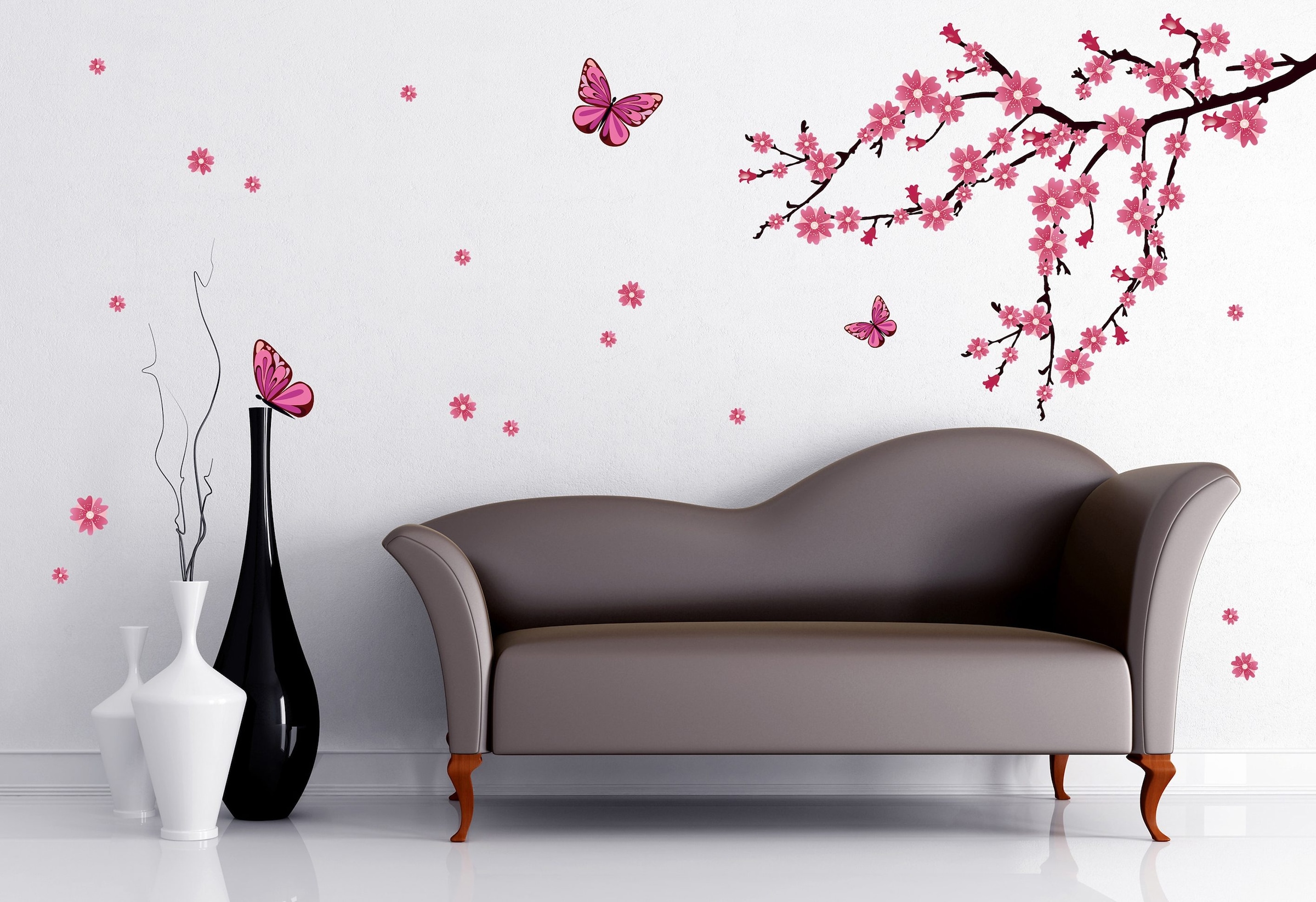 Wall-Art Wandtattoo »Kirschblüten mit Schmetterlingen« bestellen | BAUR