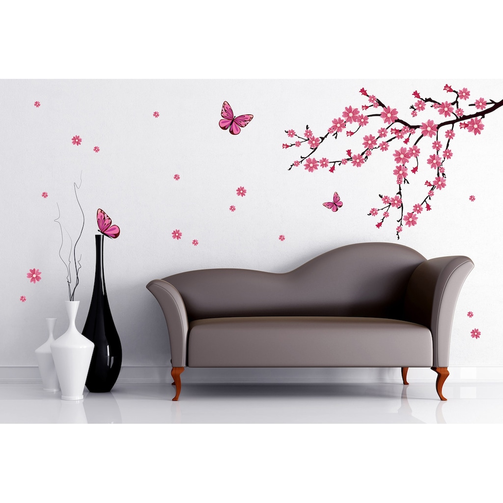 Wall-Art Wandtattoo »Kirschblüten mit Schmetterlingen«, selbstklebend, entfernbar