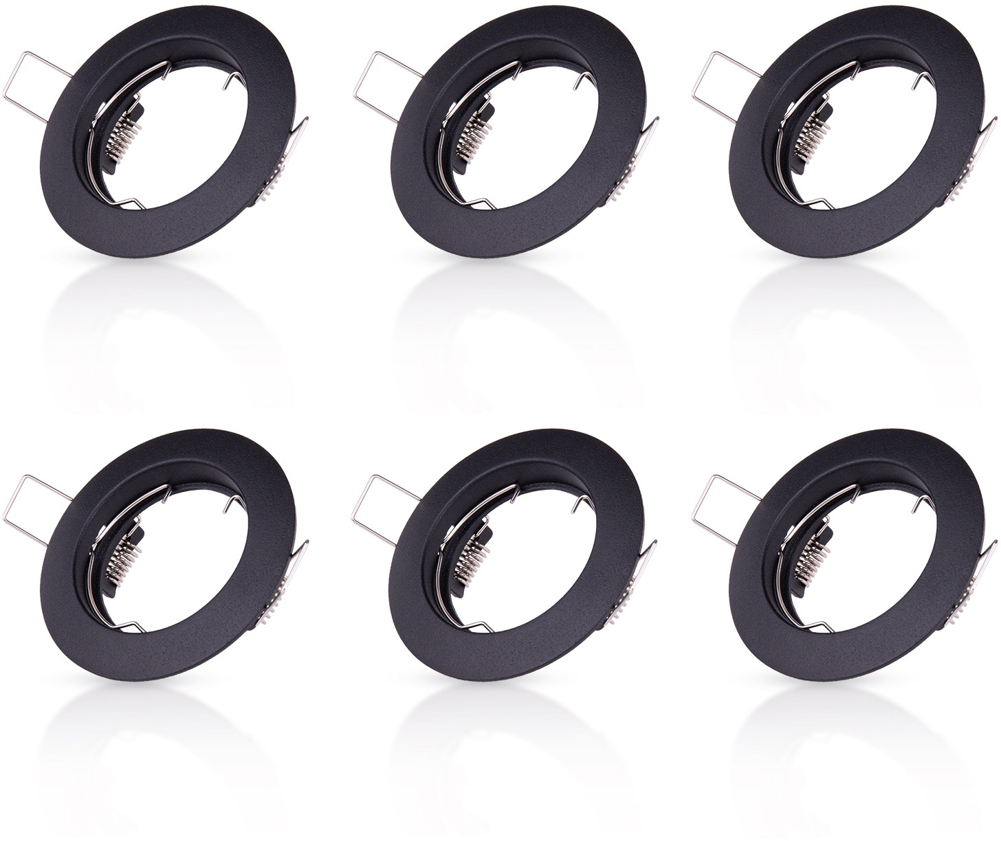 PACO HOME Einbauleuchte "Klara", 1, Ø 7,8cm H: 2,4cm, schwarz, Leuchten, Einbaustrahler Strahler Spotlight Unterbauleuchte Flach 6er Set GU10