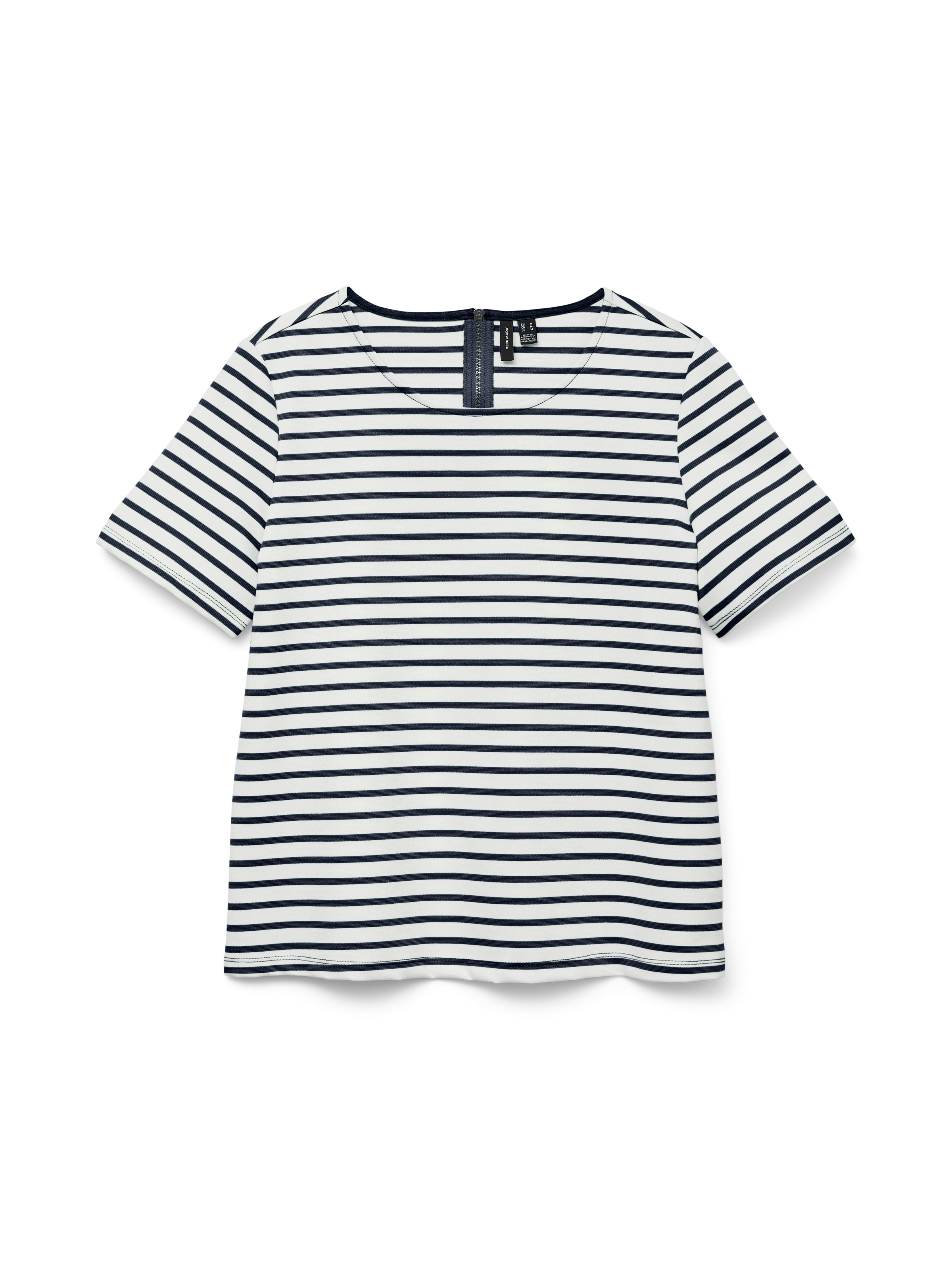 Vero Moda Rundhalsshirt »VMABBY SS ZIP TOP JRS NOOS«