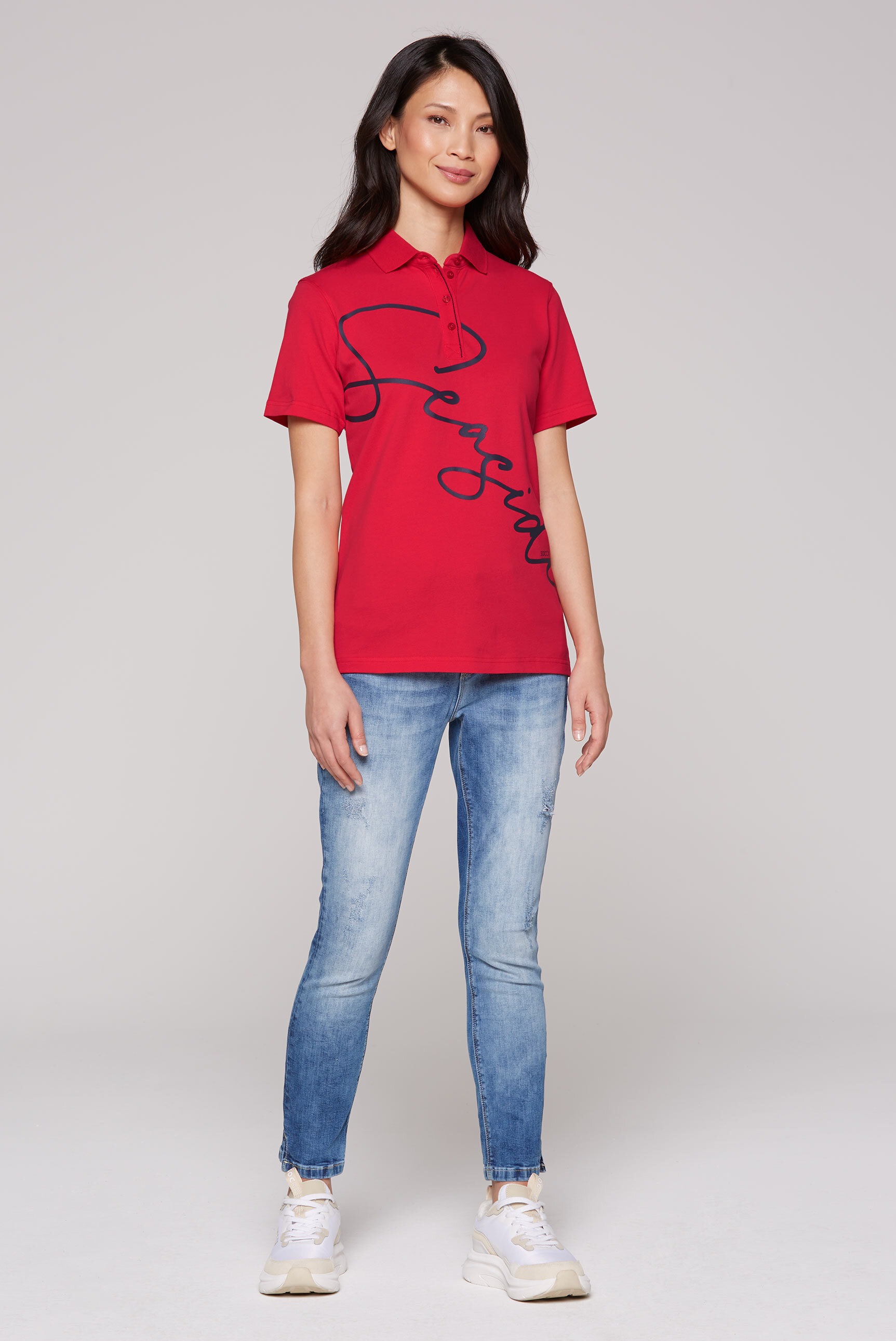 SOCCX Poloshirt, mit Seitenschlitze