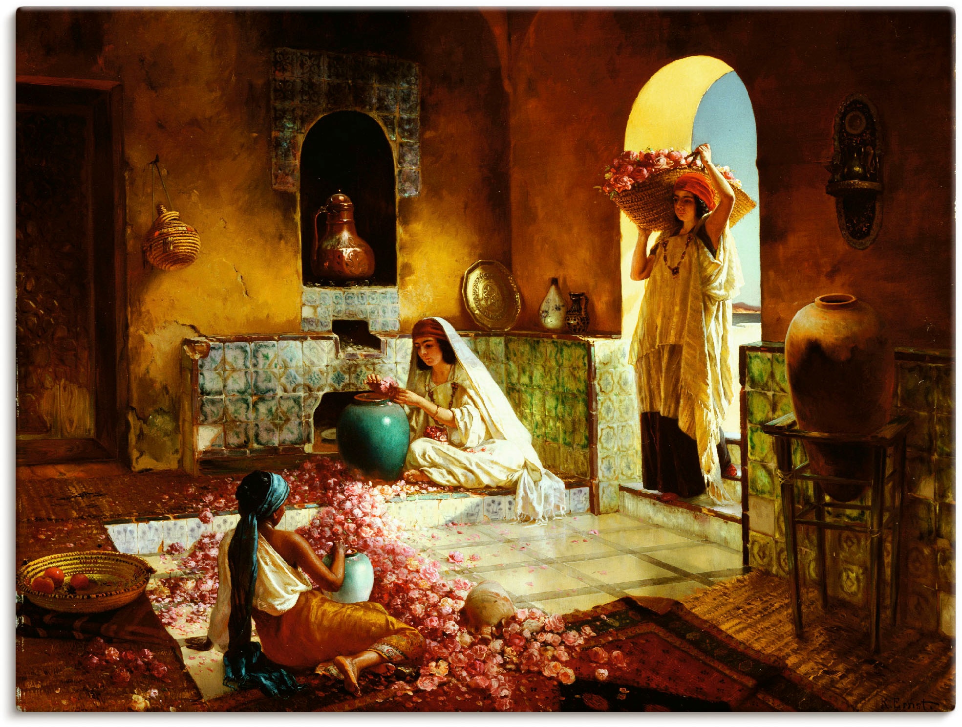 Artland Wandbild "Die Rosenernte." Frau 1 Stk. tlg. als Leinwandbild, Poste günstig online kaufen