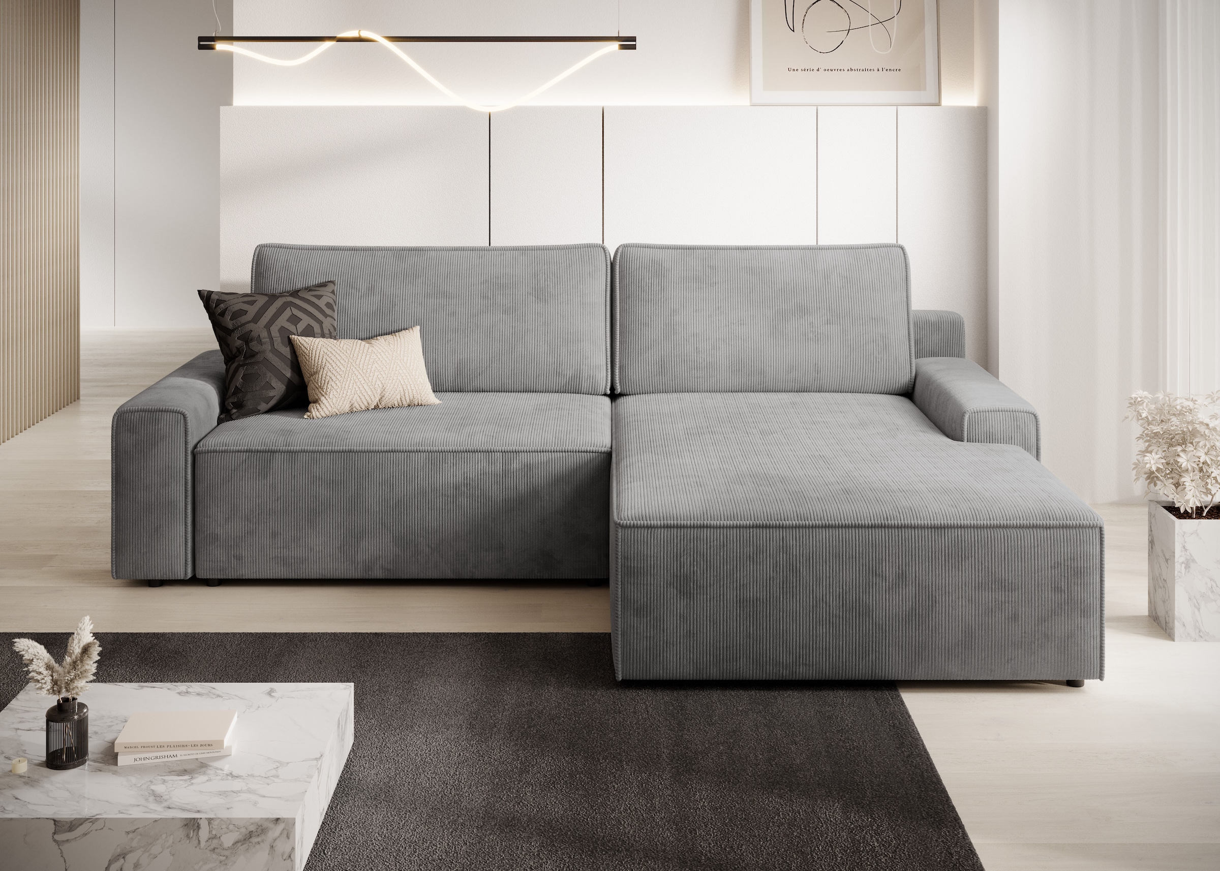 TRENDMANUFAKTUR Ecksofa »Challenge, Schlafsofa mit Bettkasten, Couch in L-Form, Breite...