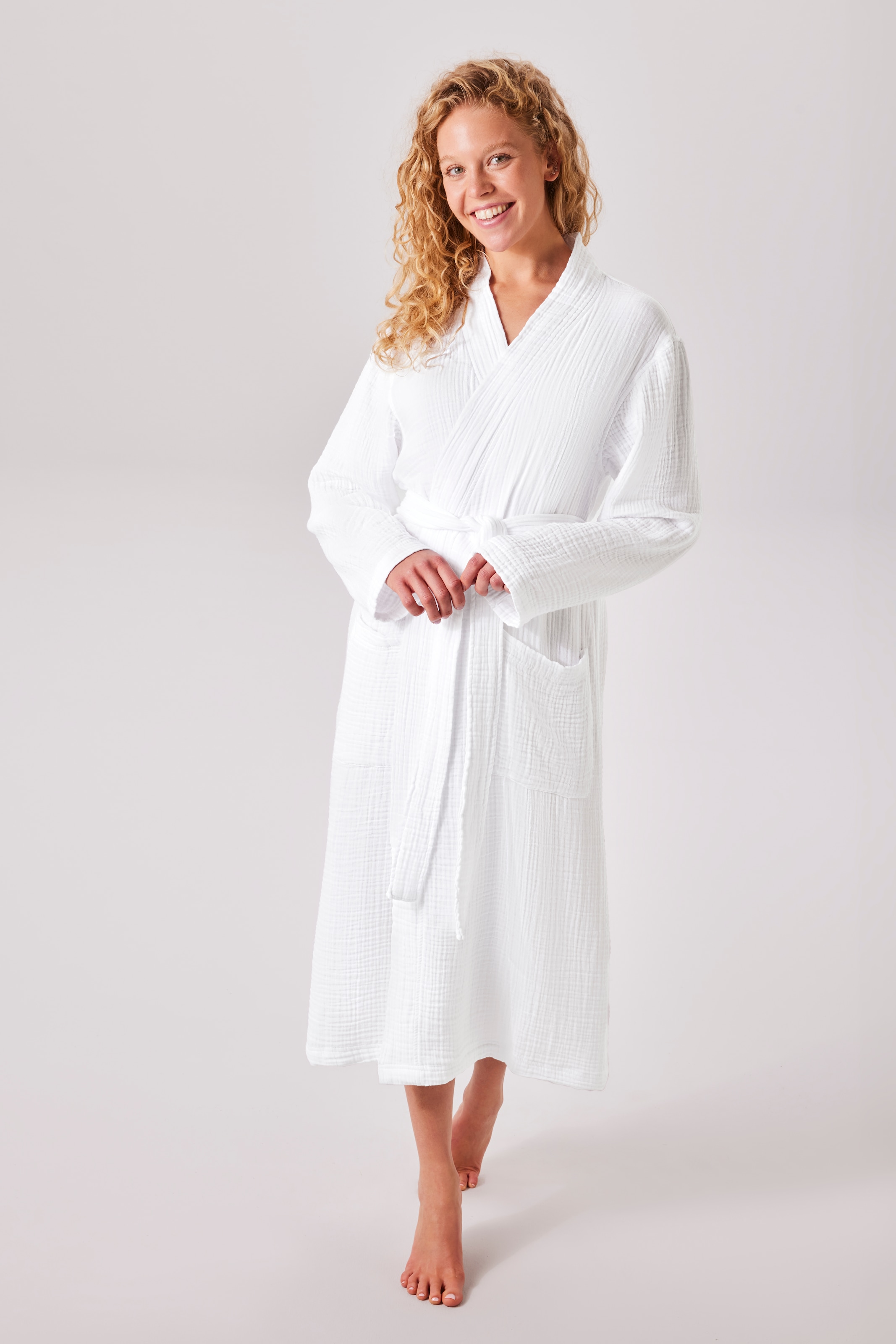 OTTO home Bademantel "Juna Musselin, ideal für Sauna & Spa, Hotelbademantel günstig online kaufen