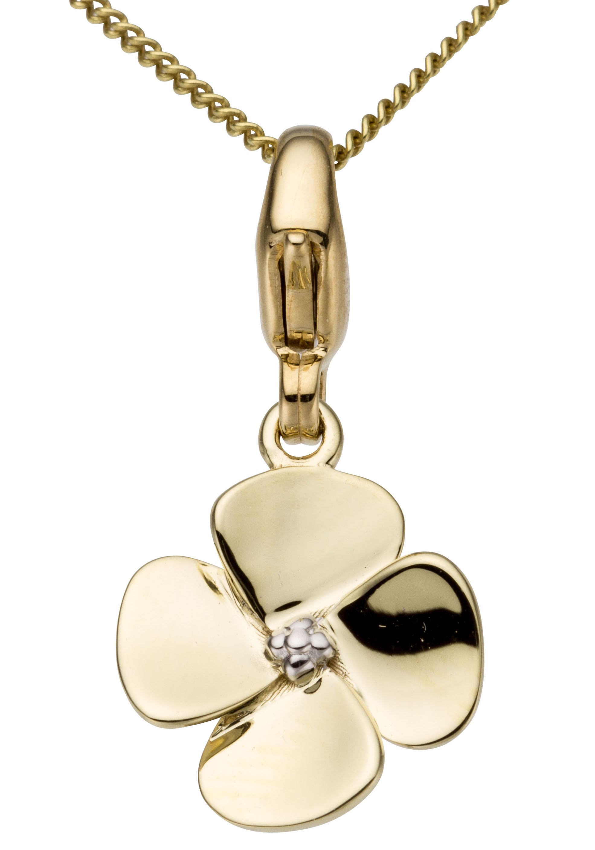 Charm Blume »Schmuck Geschenk Gold 375 Halskette Charmarmband Gold-Charm Blume«