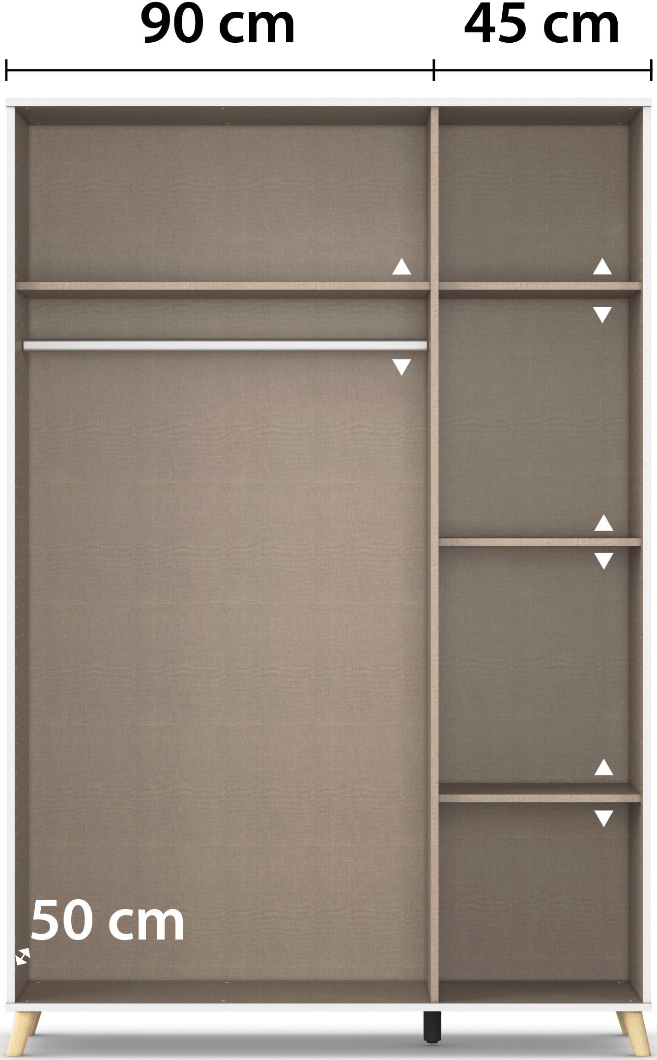 rauch Kleiderschrank »Ottos Choice Skandi Kinderzimmer Bestseller Schlafzimmerschrank FALUN« Breite 137/182, Höhe 203 cm,  im modernen Skandi-Look, Füße/Griffe Eiche massiv MADE IN GERMANY