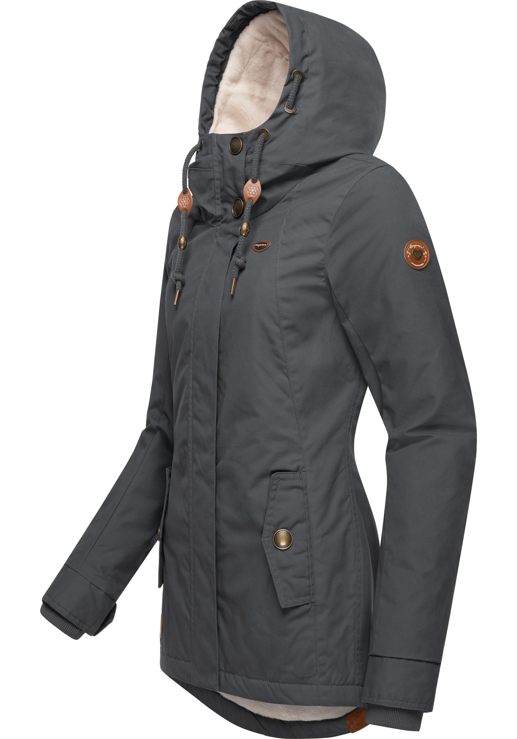 Ragwear Winterjacke »Monade«, mit Kapuze, Damen Winterparka mit Kapuze und m. Fleece gefüttert