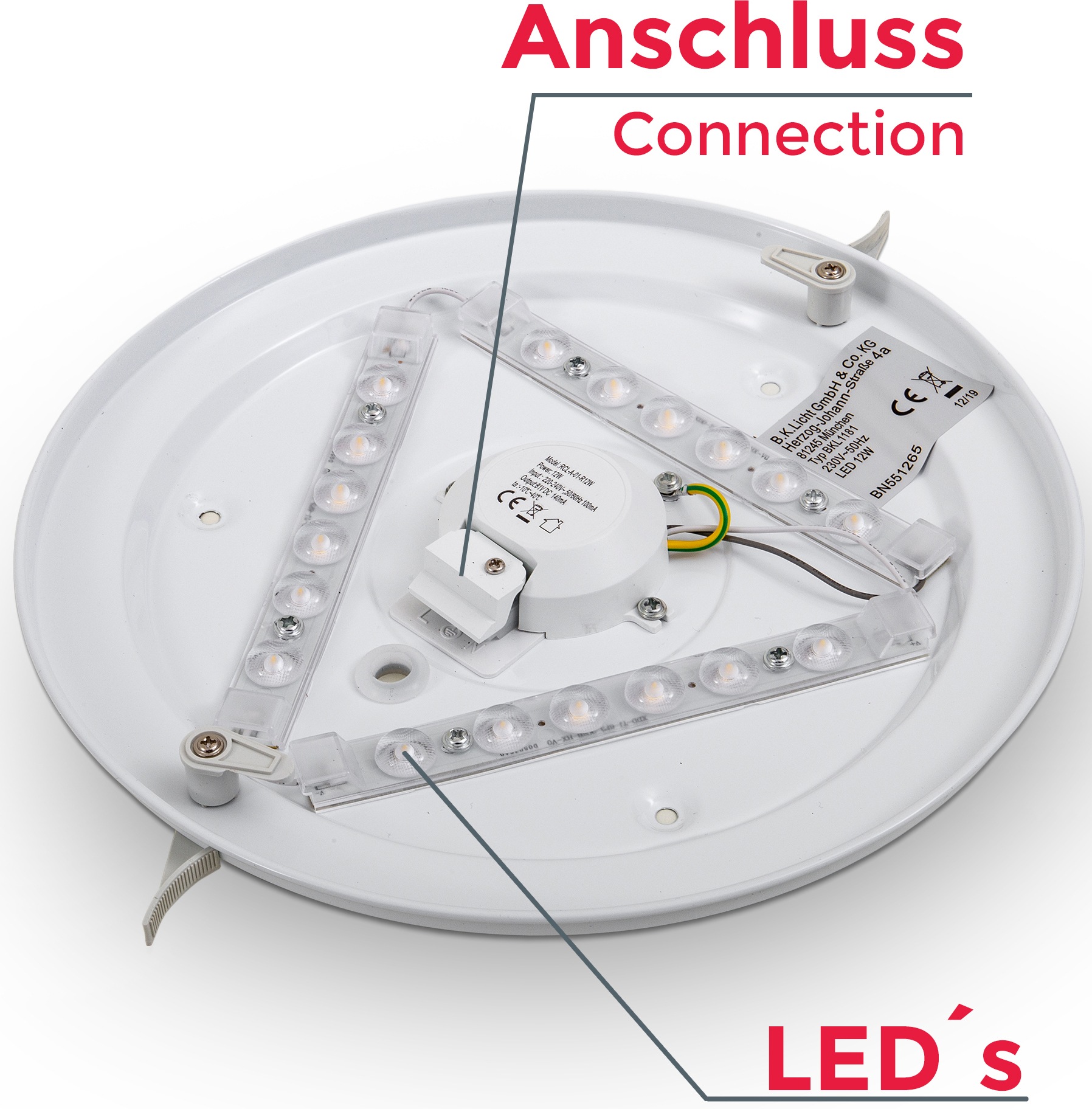 B.K.Licht LED Deckenleuchte »BK_DB1181 LED Deckenlampe, Ø27,8cm, Neutralweißes Licht, Weiß«, 1 flammig, Leuchtmittel LED-Modul | LED fest integriert, 12W, 4.000K, 1.200Lm, IP20, Küchenlampe
