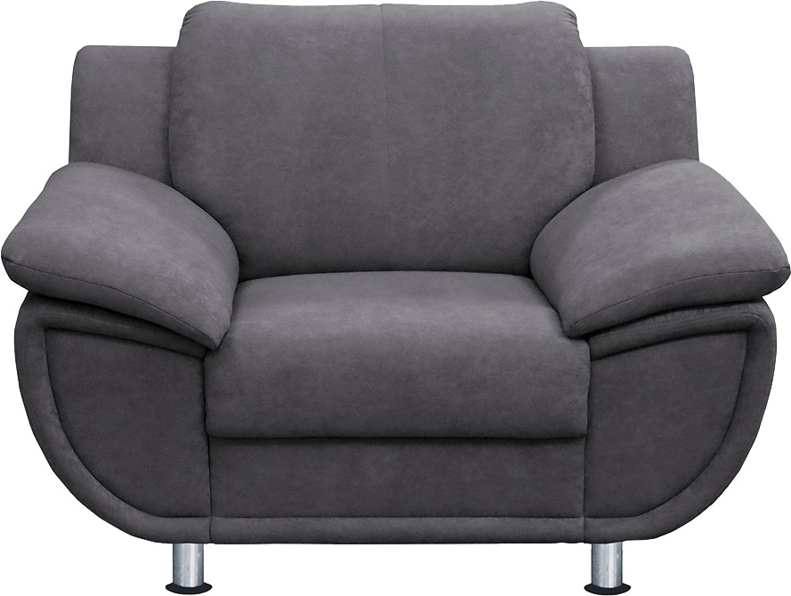 TRENDMANUFAKTUR Sessel »Rondo, Breite 121 cm, breite Armlehnen, Füße chromfarben«, Big-Sessel wahlweise mit Federkern, bequem