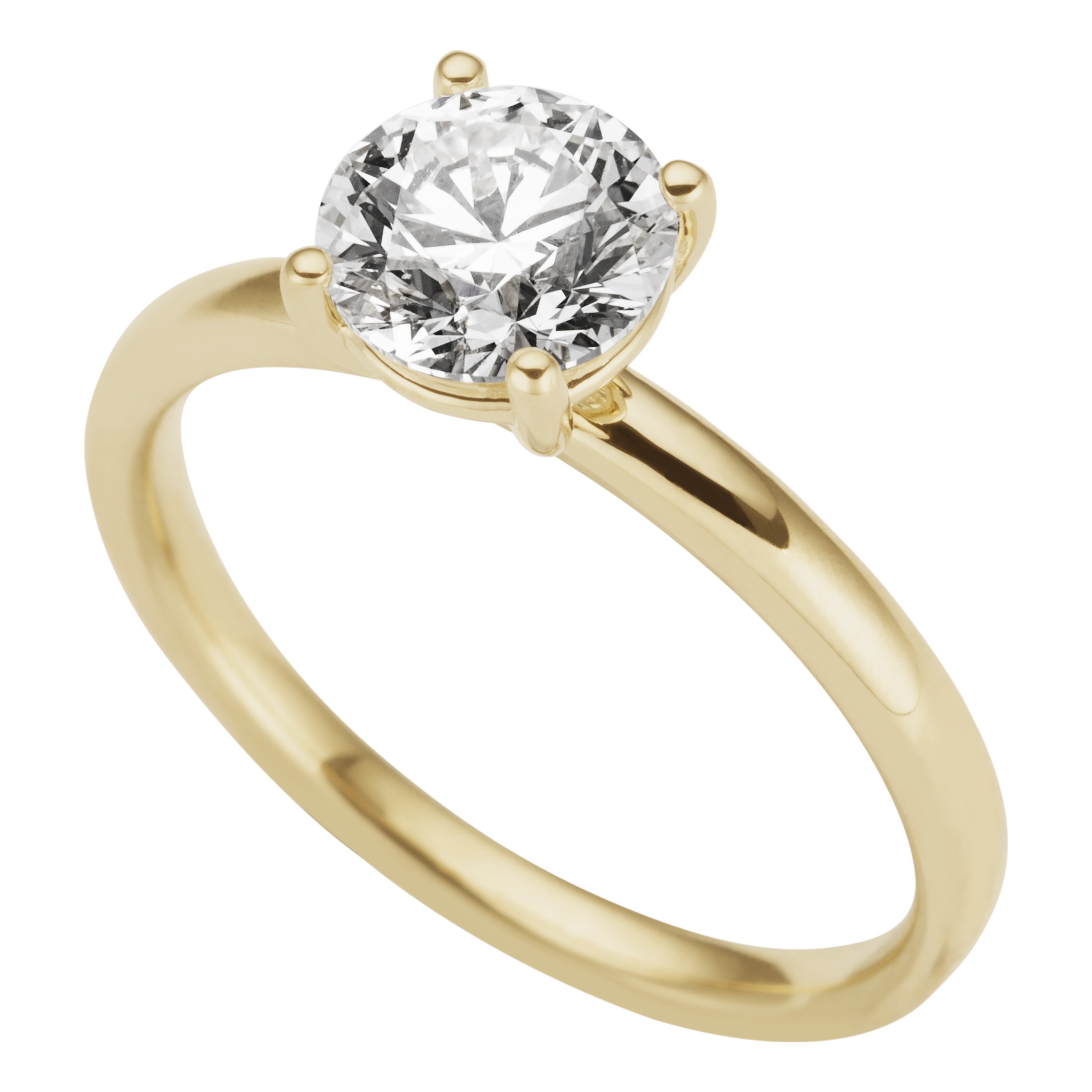 Goldring FIRETTI "Schmuck Geschenk Gold 333 Vorsteckring Verlobung Solitär Lab Grown" Gr. 19, gelbgoldfarben, Fingerringe, Damen, 19, 1,25 VS = sehr kleine Einschlüsse, Diamanten Gelbgold 333, 1,9mm, Diamanten, Gelbgold 333, Goldring, mit Brillant