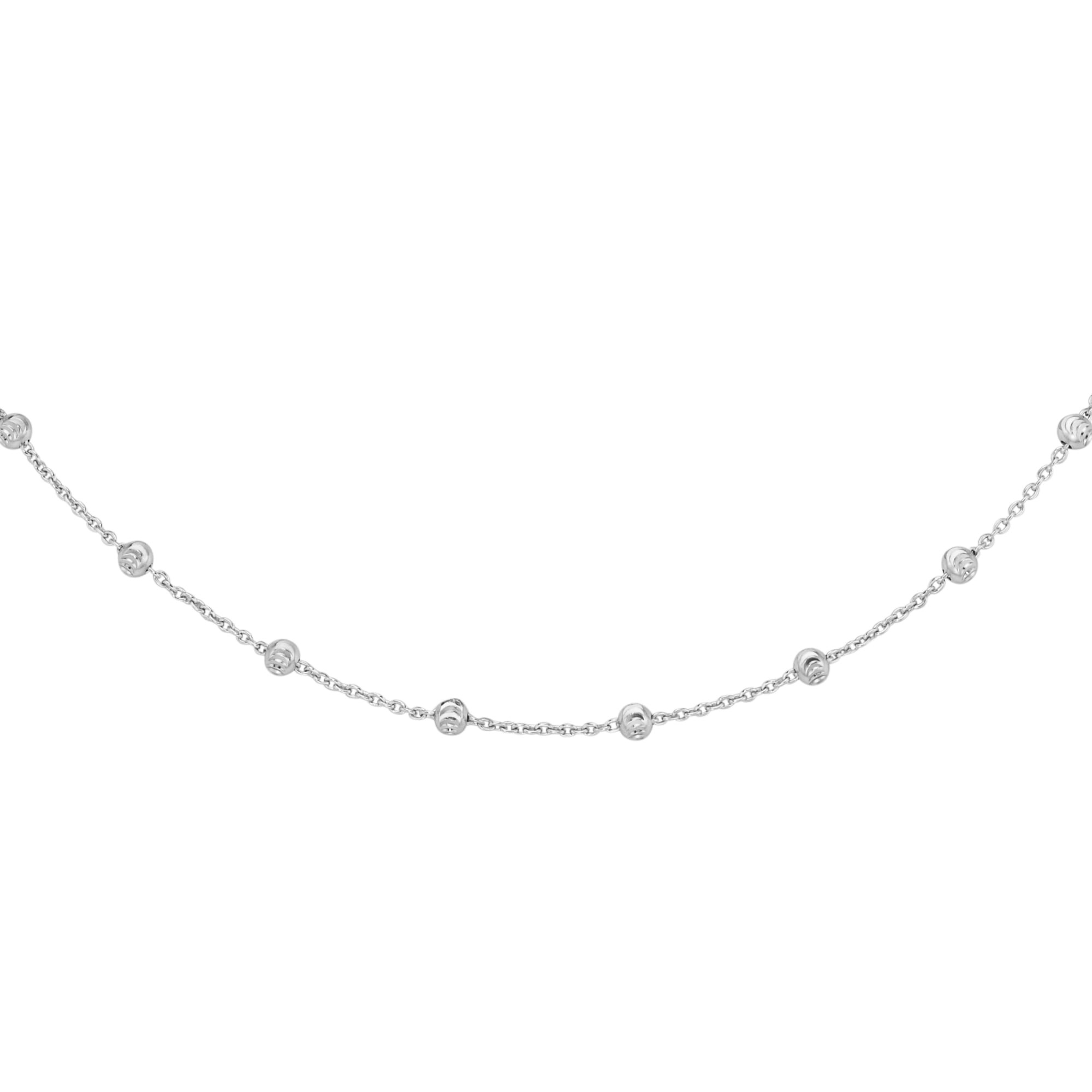 Silberkette FIRETTI "Schmuck Geschenk Silber 925 Halsschmuck Ankerkette diamantierte Kugeln", silberfarben, Halsketten, Damen, Silber 925 (Sterlingsilber), L: 45 B: 1,1mm, Silberkette, B:1,1mm