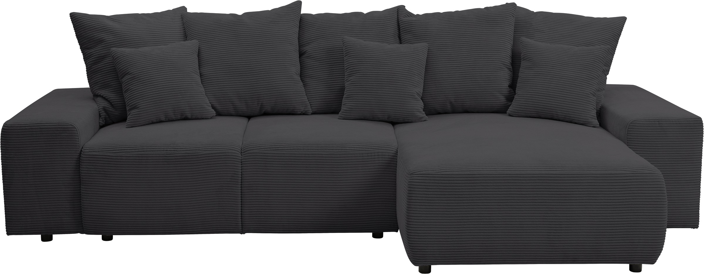 WERK2 Ecksofa »Riwa, modernes Sofa zum Kuscheln und Entspannen, Breite 300cm, L-Form«, Trendiges Ecksofa mit vielen Kissen, Schlaffunktion & Bettkasten