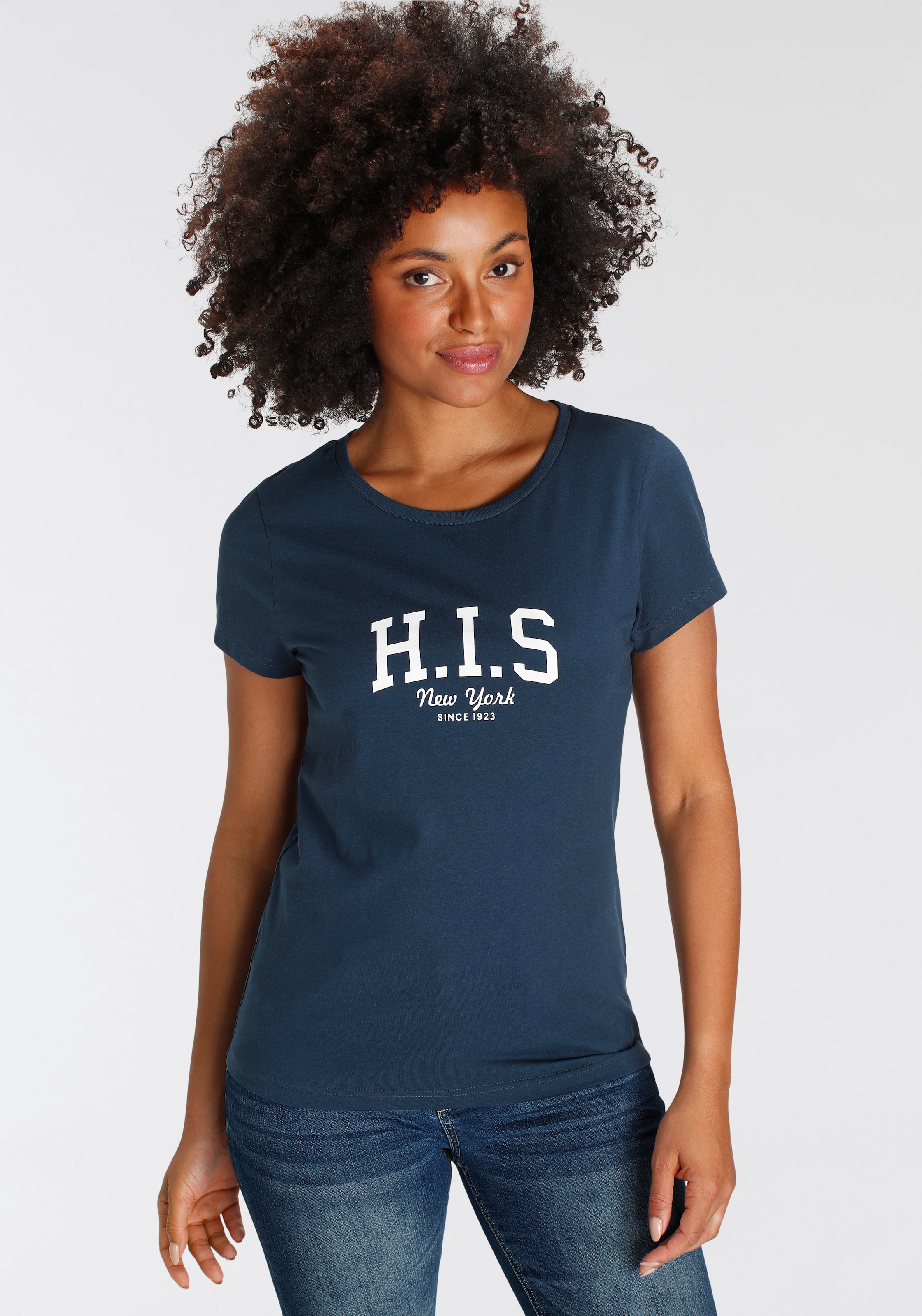 H.I.S T-Shirt, bedruckt, für die Freizeit, aus Baumwolle