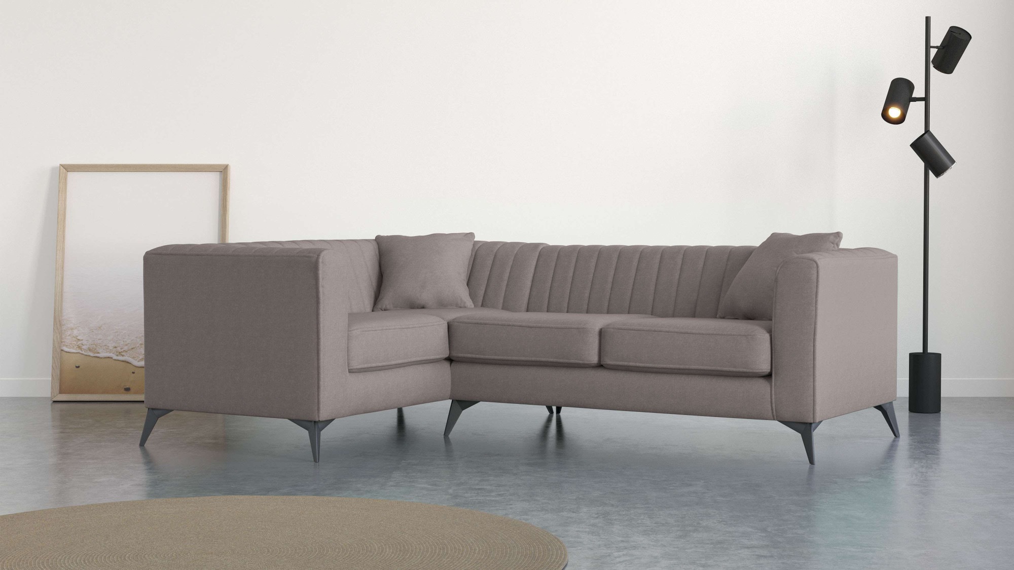 Places of Style Ecksofa "MATTHEW L-Form ideal für kleine Räume, Maße B/T/H: günstig online kaufen