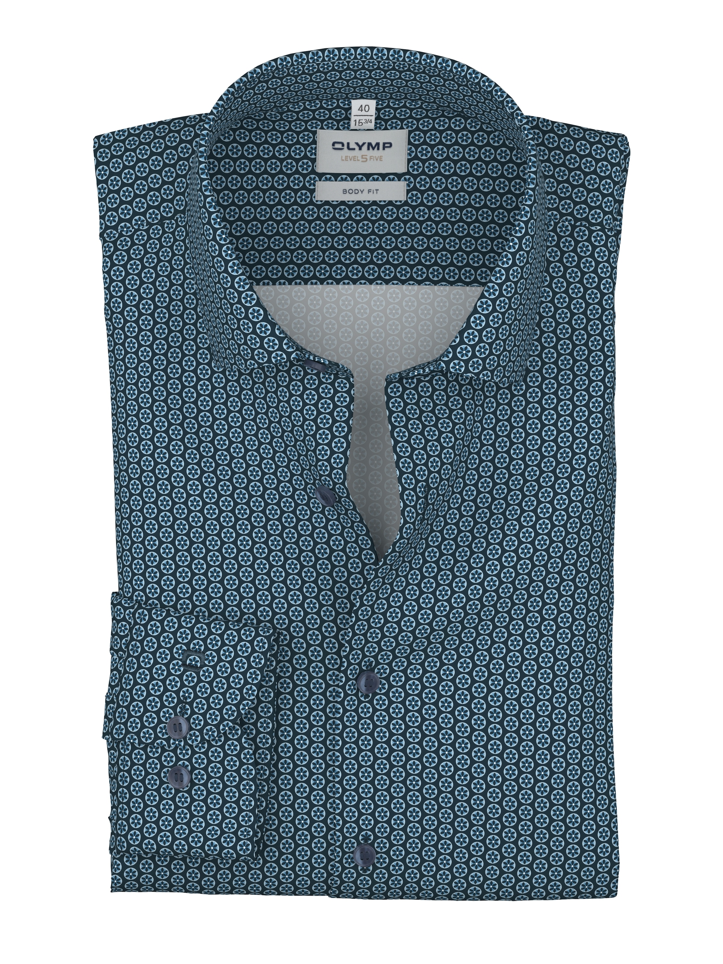 OLYMP Langarmhemd "Level Five" Businesshemd, boby fit, Kentkragen, gemuster günstig online kaufen