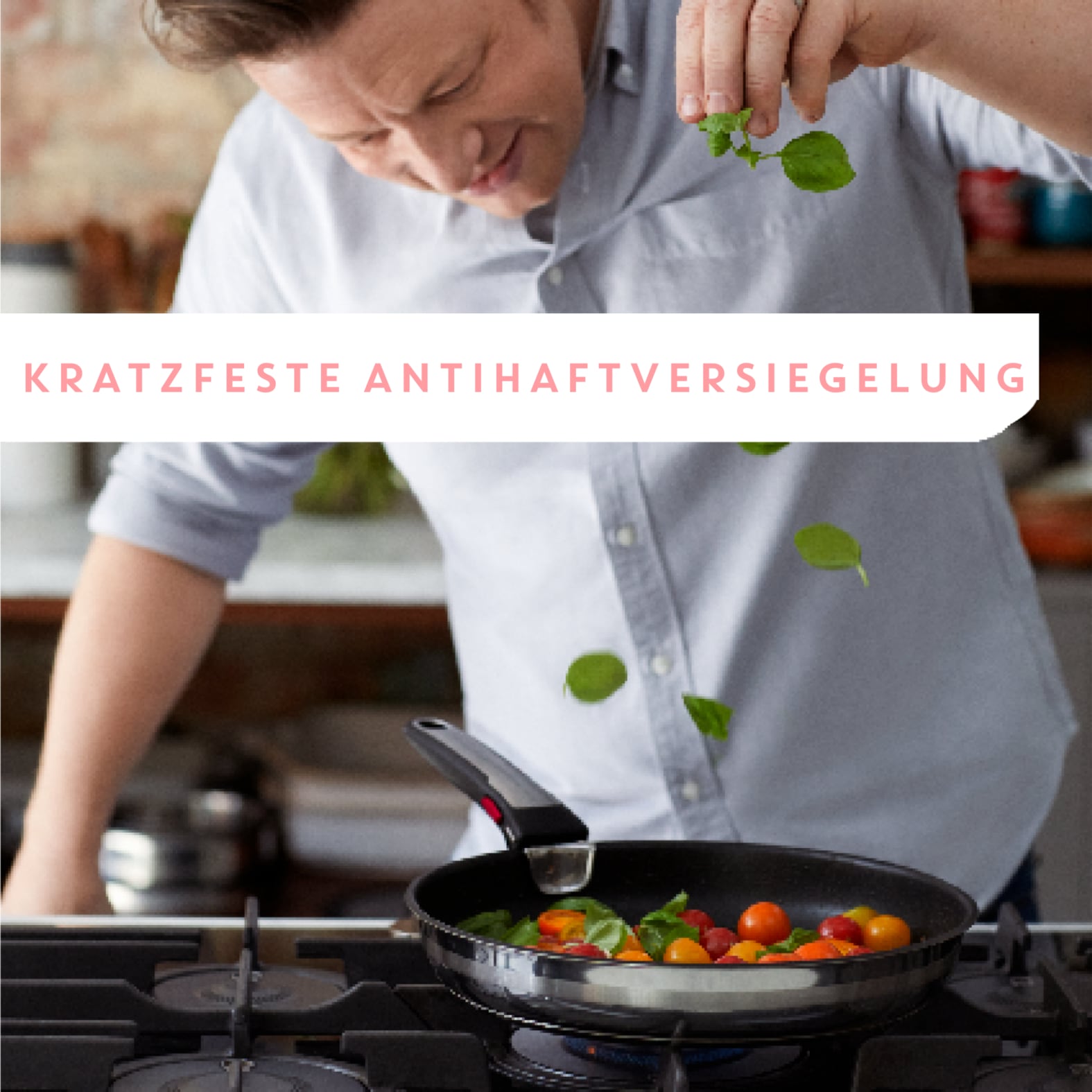 Tefal Pfannen-Set »Jamie Oliver Ingenio G6, 5-teiliges Ingenio Kochgeschirr-Set Induktion«, Edelstahl, (Set, 5 tlg., Bratpfanne 24/28 cm, Kasserollen 16/20 cm, 1 abnehmbarer Griff), für alle Herdarten geeignet, backofenfest, platzsparend, L9769632