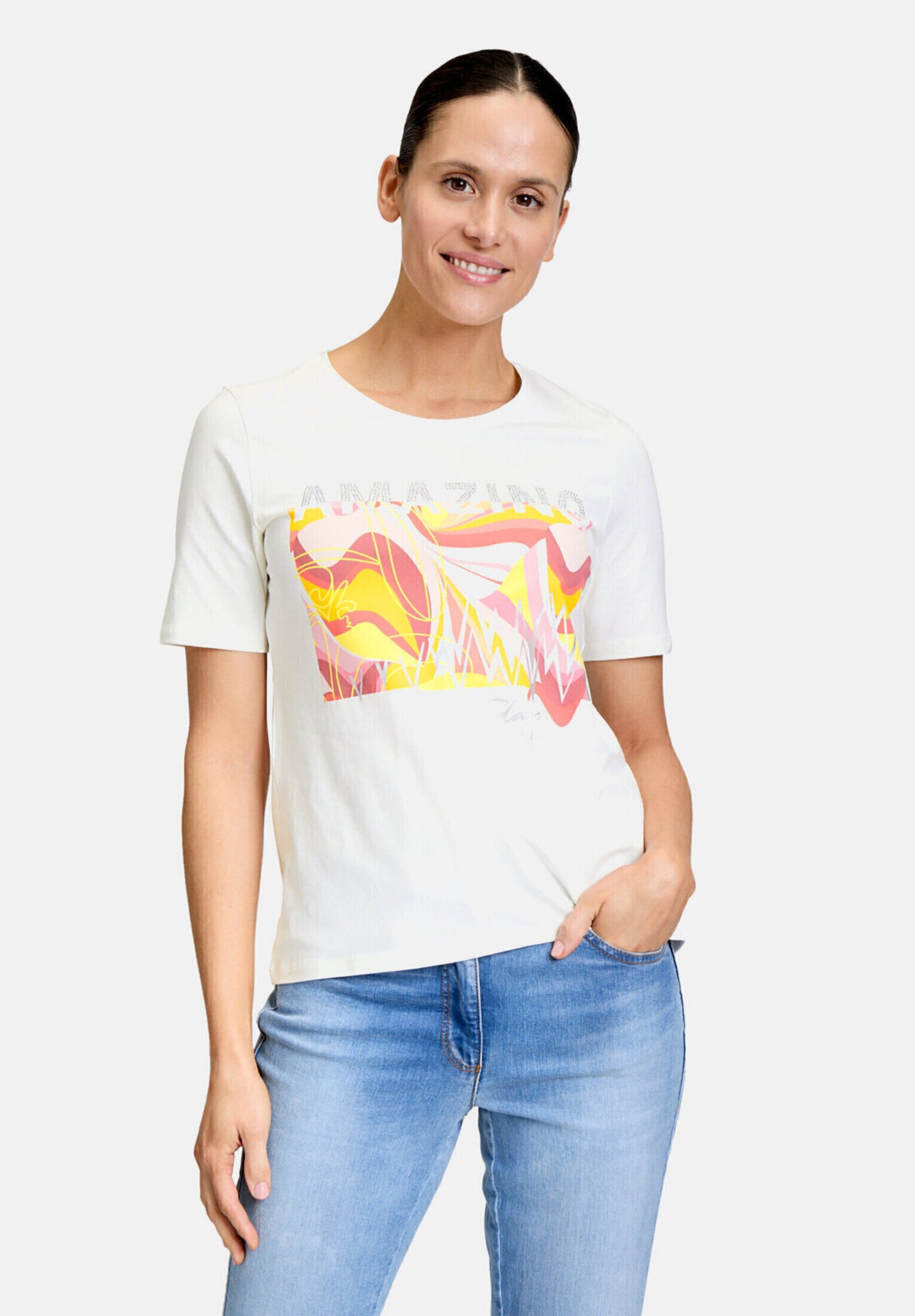 Betty Barclay Kurzarmshirt »Damen mit Placement« 1 Stk. Glitzersteine
