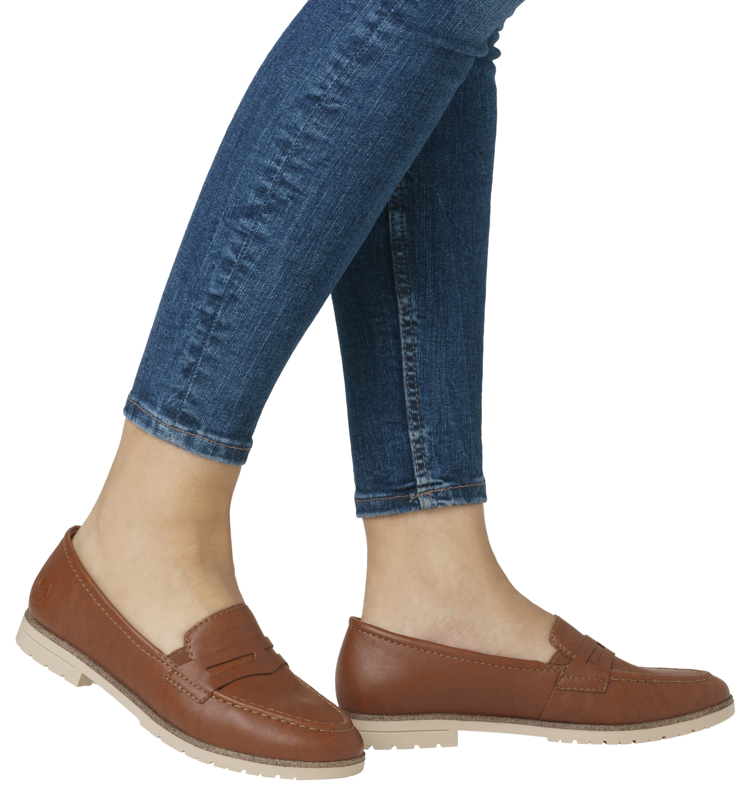 Rieker Slipper, Business Slipper, Mokassin, Schlupfschuh mit profilierter Laufsohle