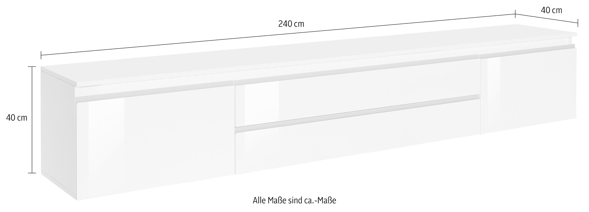 INOSIGN Lowboard »Magic«, Breite 240 cm, ohne Beleuchtung