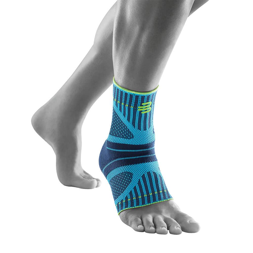 BAUERFEIND Herren Sprunggelenkbandage "Ankle Support DYNAMIC", Gr. S, blau, Obermaterial: 57% Baumwolle, 41% Polyester, 2% Elasthan, Bandagen
