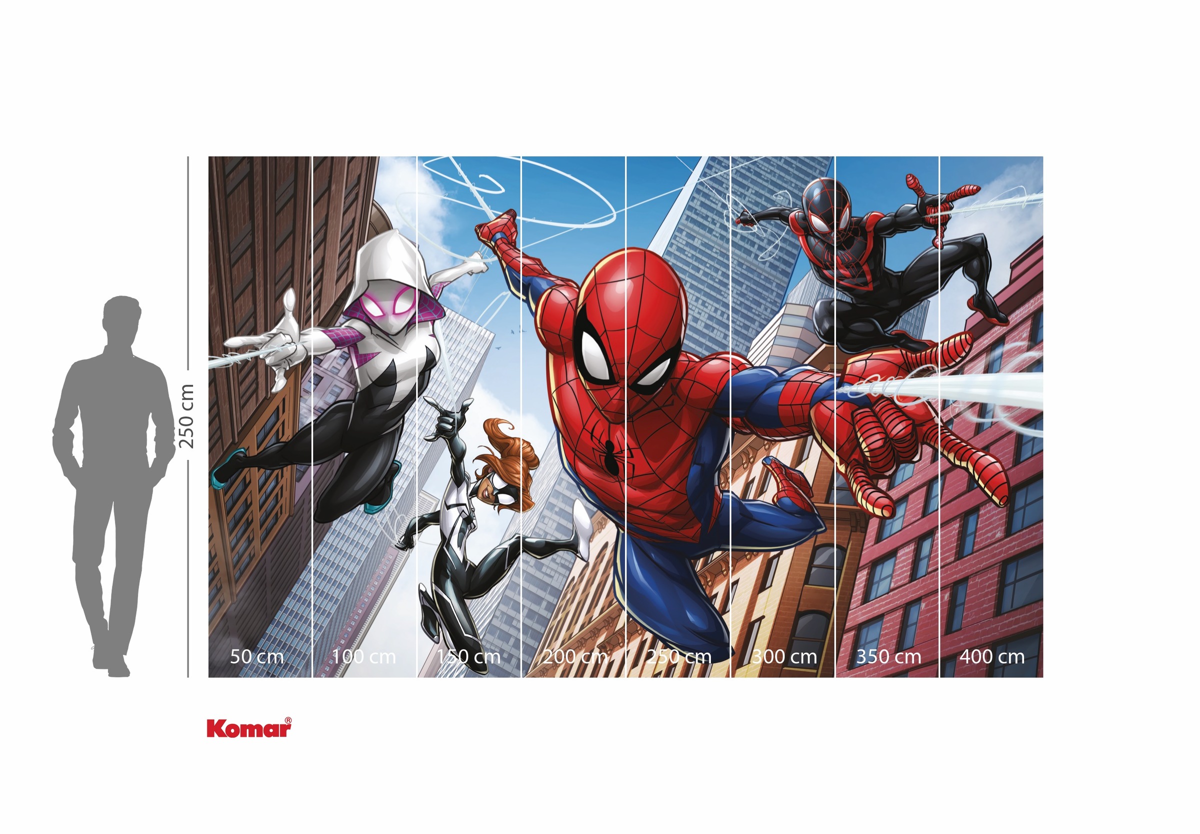 Komar Kindertapete »Marvel Spider-Man Swinging Crew«, bedruckt