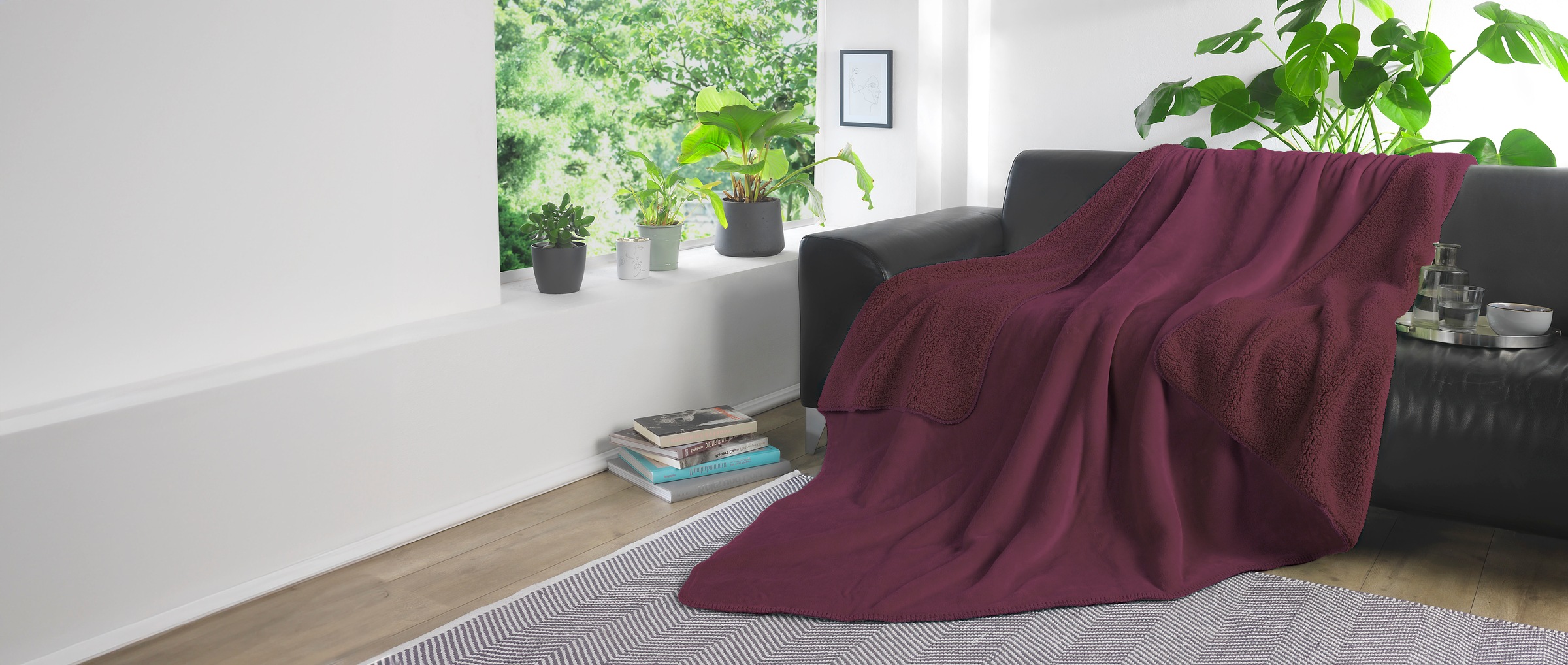 KiNZLER Wohndecke "Demi Flausch" Uni Farben, mit Wendefunktion, Kuscheldeck günstig online kaufen