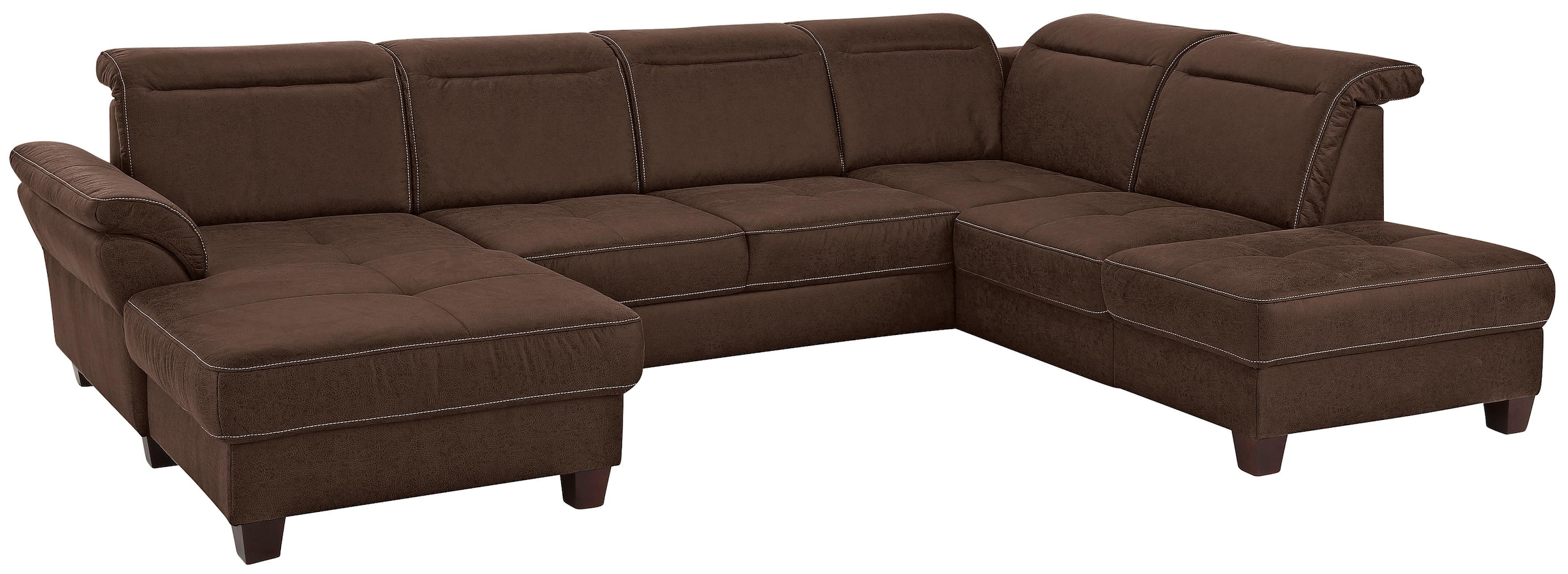 Home affaire Wohnlandschaft "Solvei U-Form" Sitztiefenverstellung und Feder günstig online kaufen