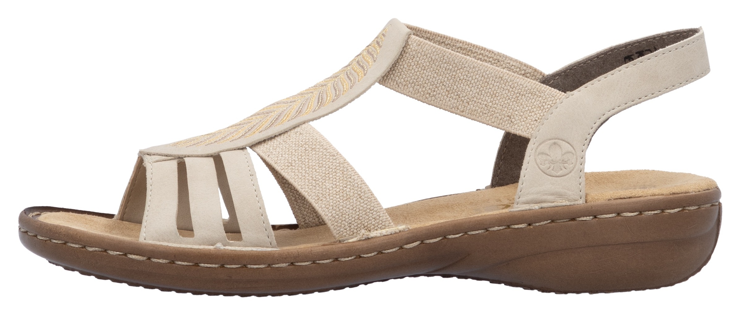 Rieker Sandale, Sommerschuh, Schlupfschuh, Sandalette mit praktischen Gummizügen
