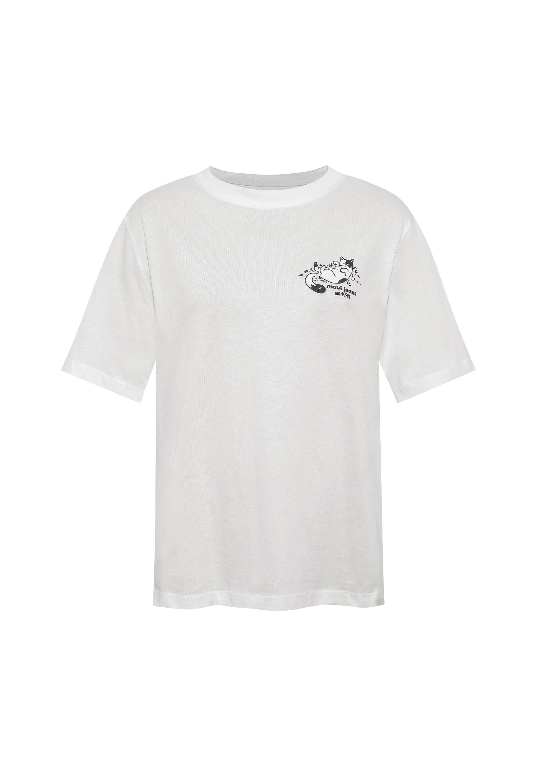 Mavi T-Shirt »CAT CHILLING TEE«, Print T-Shirt