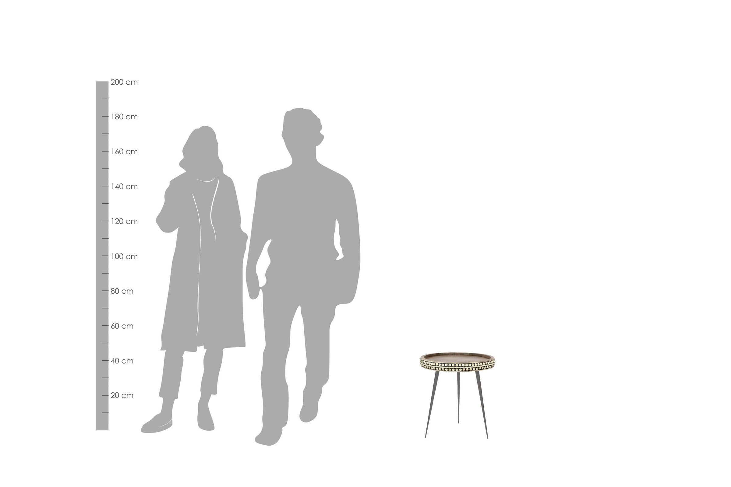 byLIVING Beistelltisch »Jana«, aus Massivholz, mit modernem Muster, Durchmesser 35 cm
