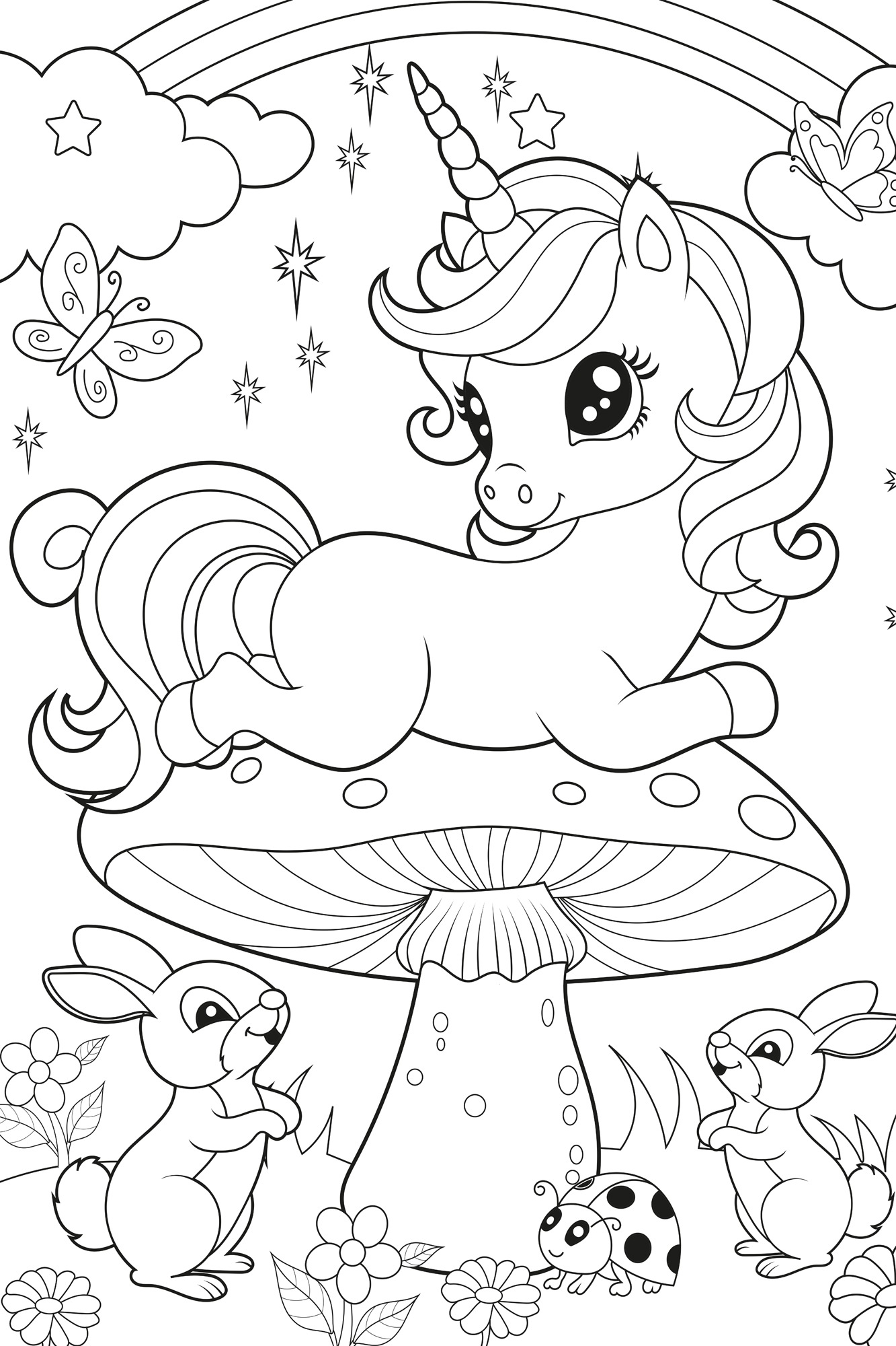 queence Bild "Einhorn auf Fliegenpilz" Blätter  Blätterbilder  Einhorn  Fig günstig online kaufen