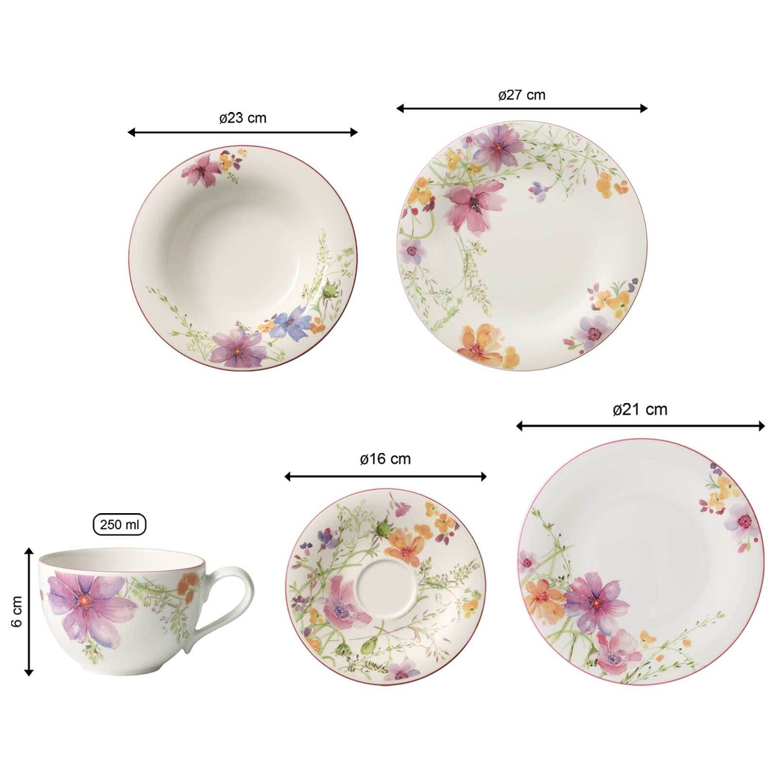 Villeroy & Boch Geschirr-Set »Geschirr-Set Mariefleur Basic 30er Set bunt« Spülmaschinengeeignet, Mikrowellenfest